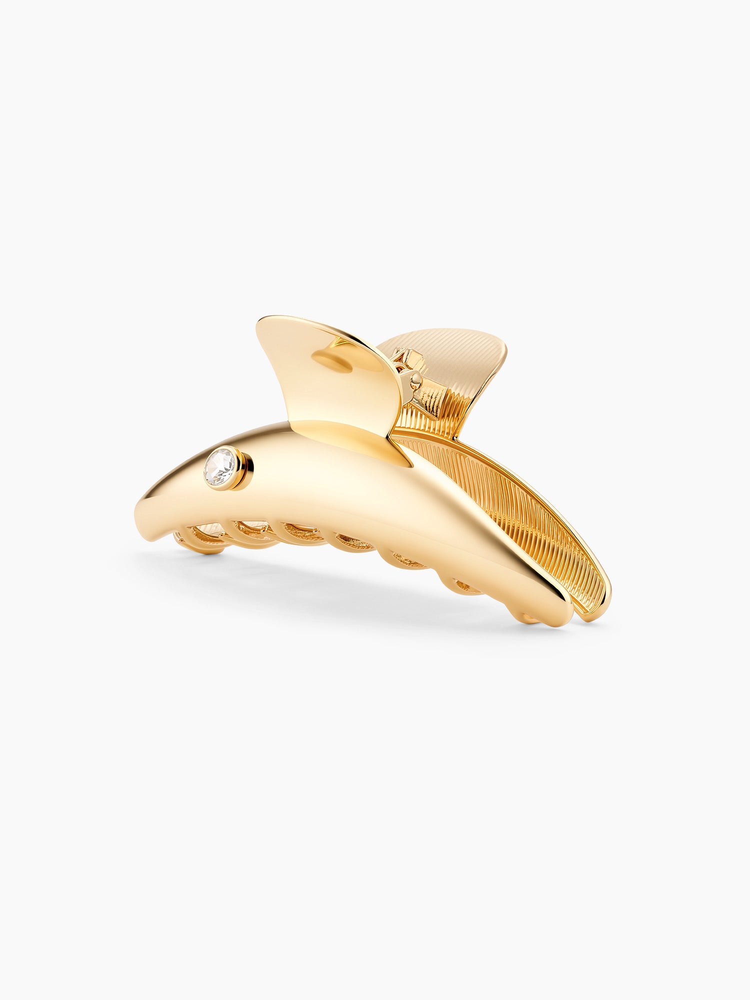 Sculptural Stone Claw Clip in Gold