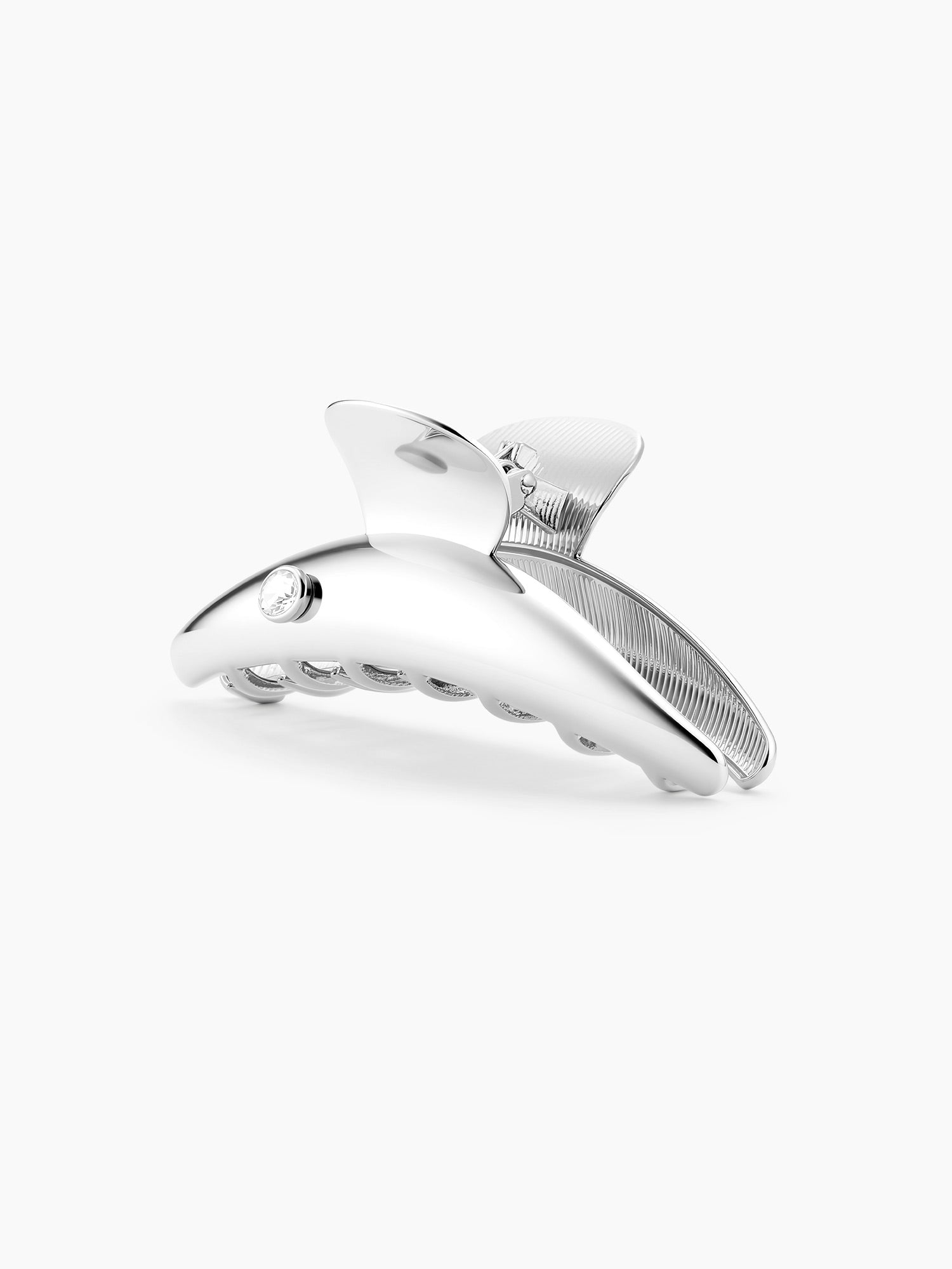 Sculptural Stone Claw Clip in Silver