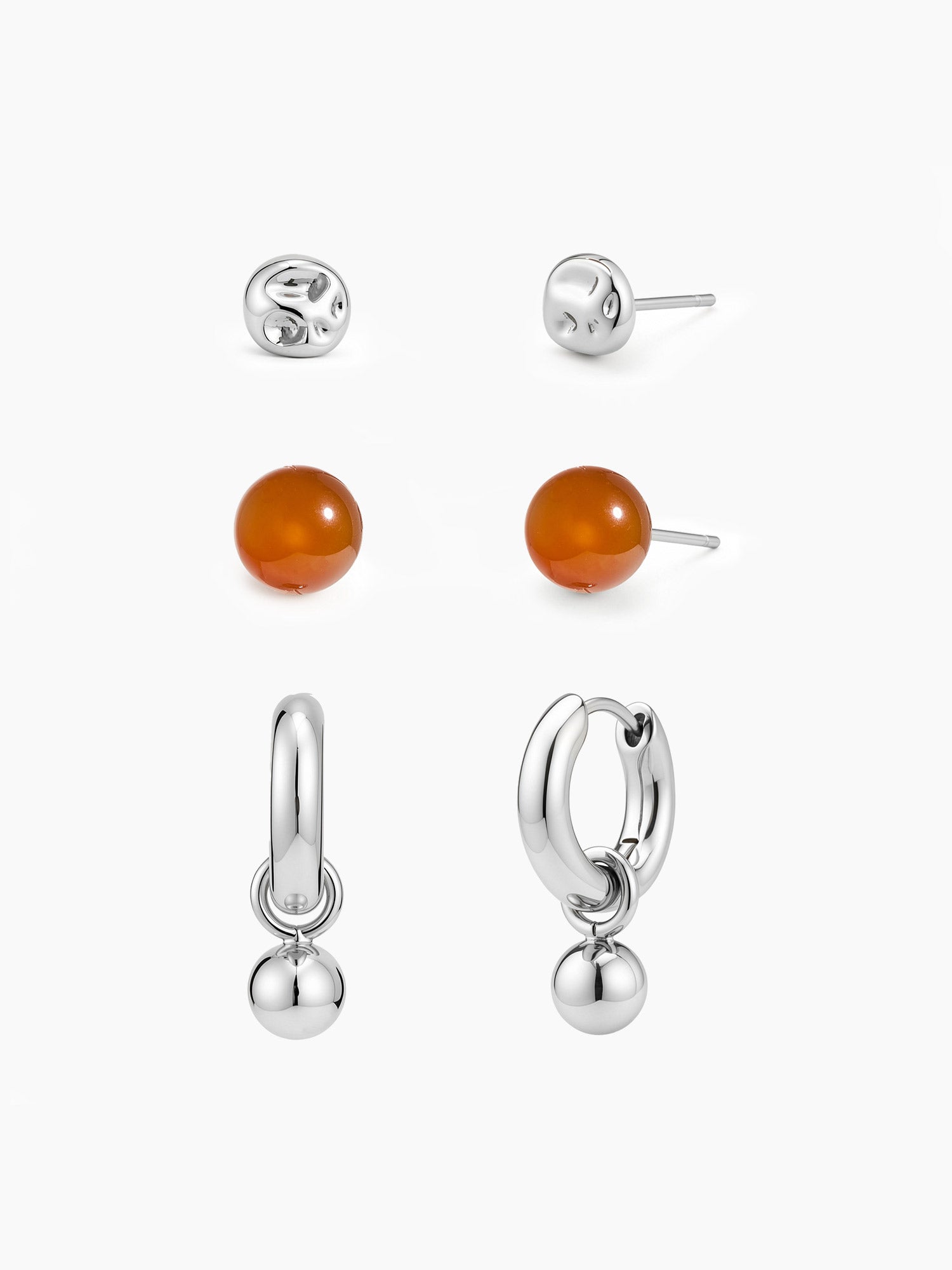 Agate Stone Drops Set in Silver
