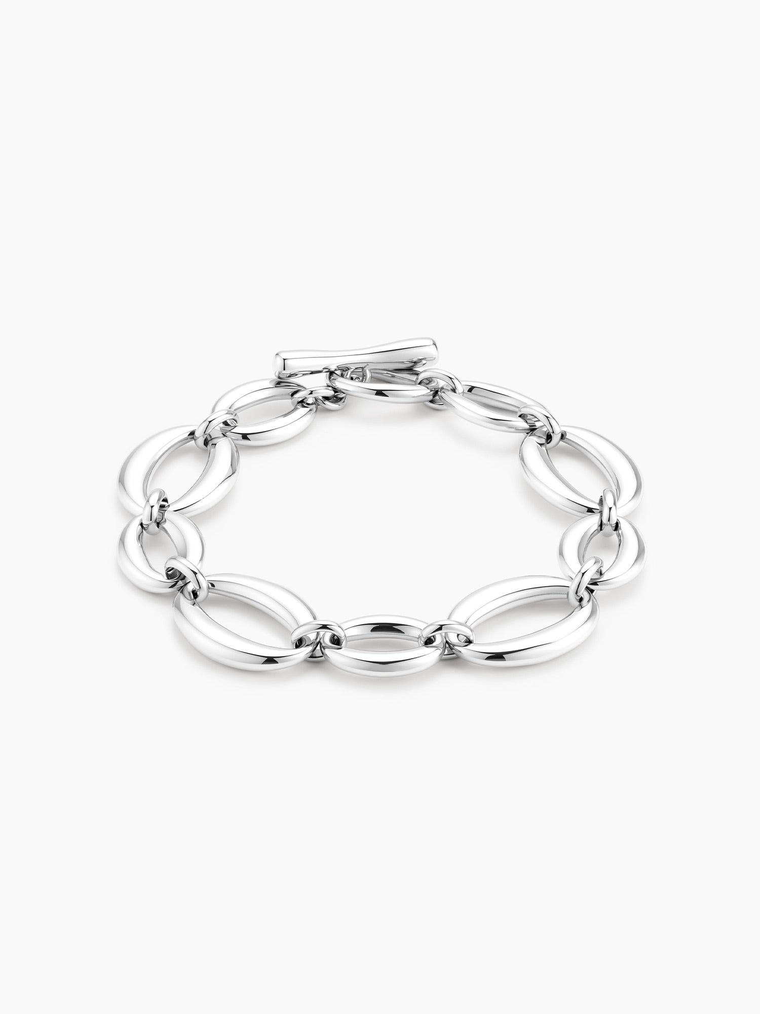 Bold Oval Link Bracelet in Silver