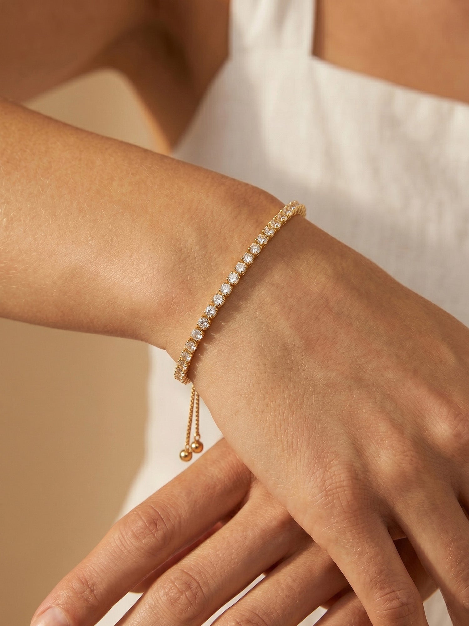 Bold Tennis Bracelet in Gold