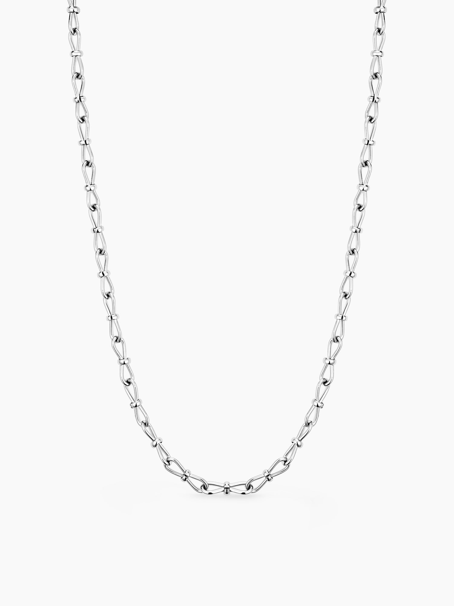 Chunky V Chain Necklace in Silver