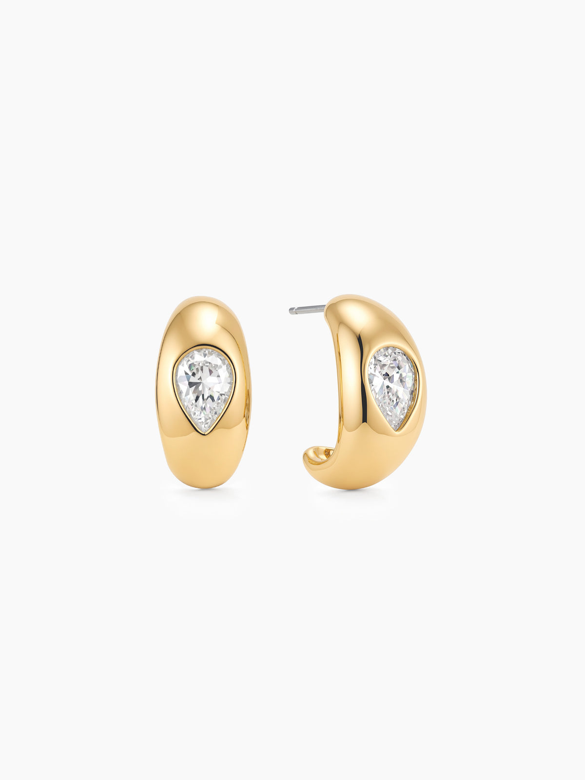 Heart CZ Huggies in Gold