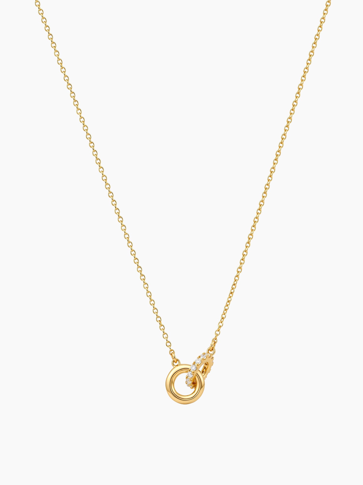 Crystal Station Pendant Necklace in Gold