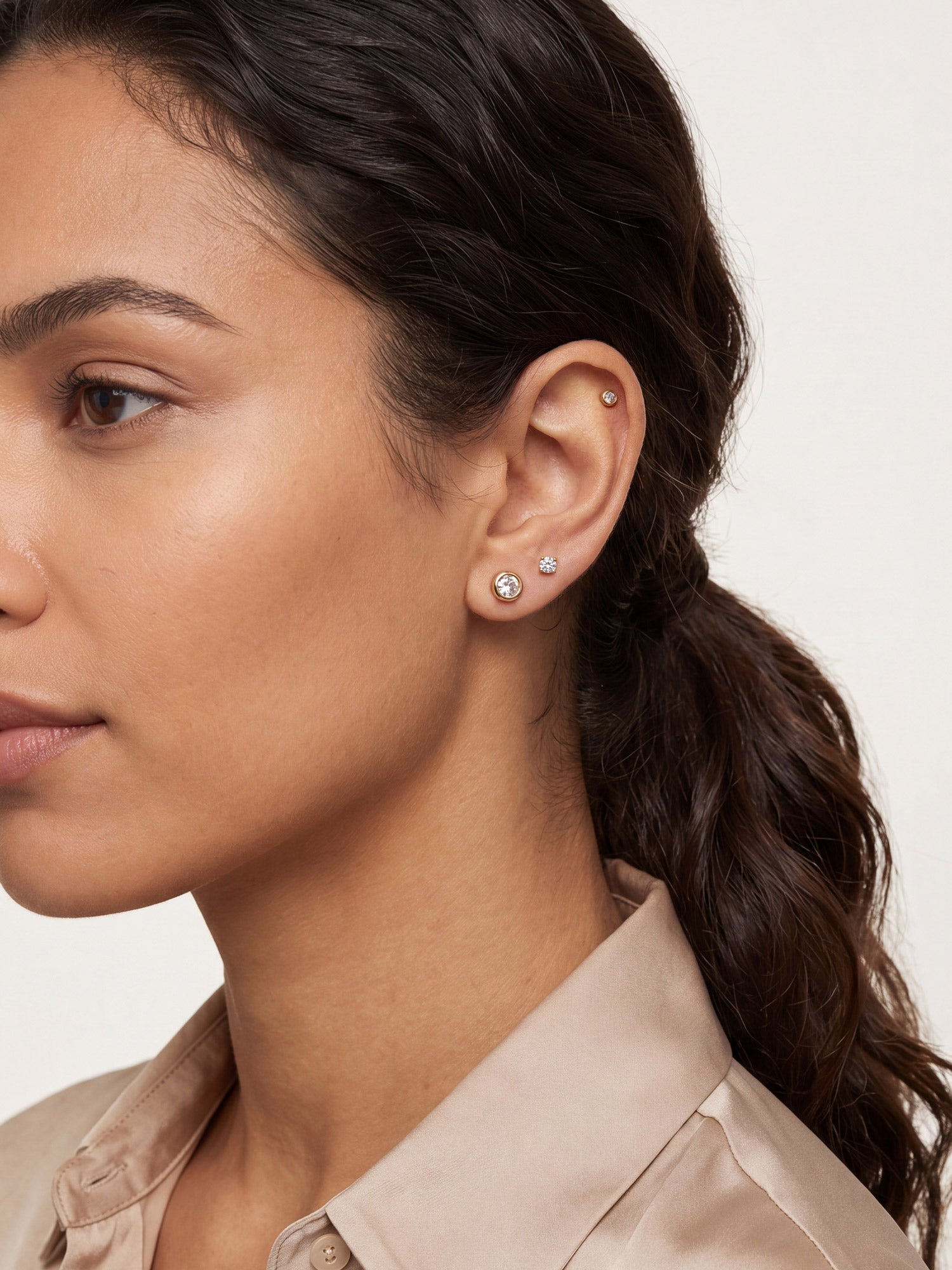 Crystal Stud Trio Earring Set