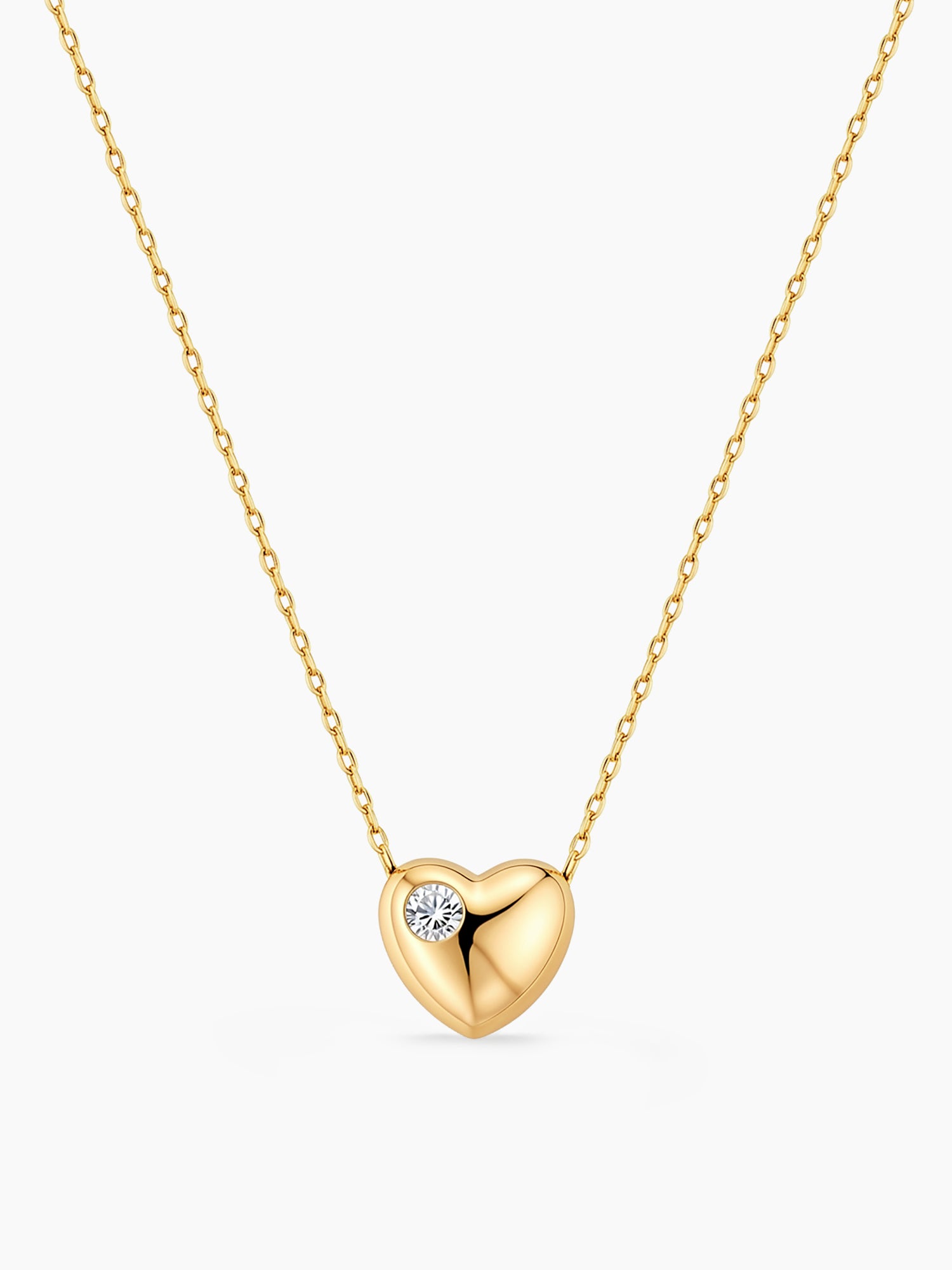 Dainty Crystal Pendant Necklace in Gold