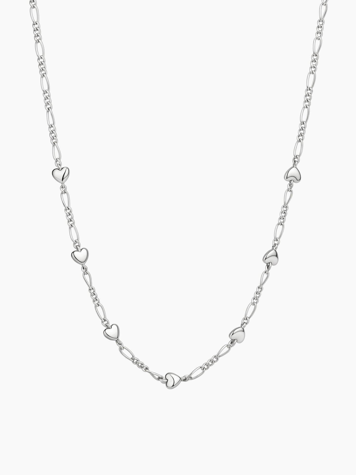 Dainty Heart Chain Necklace in Silver
