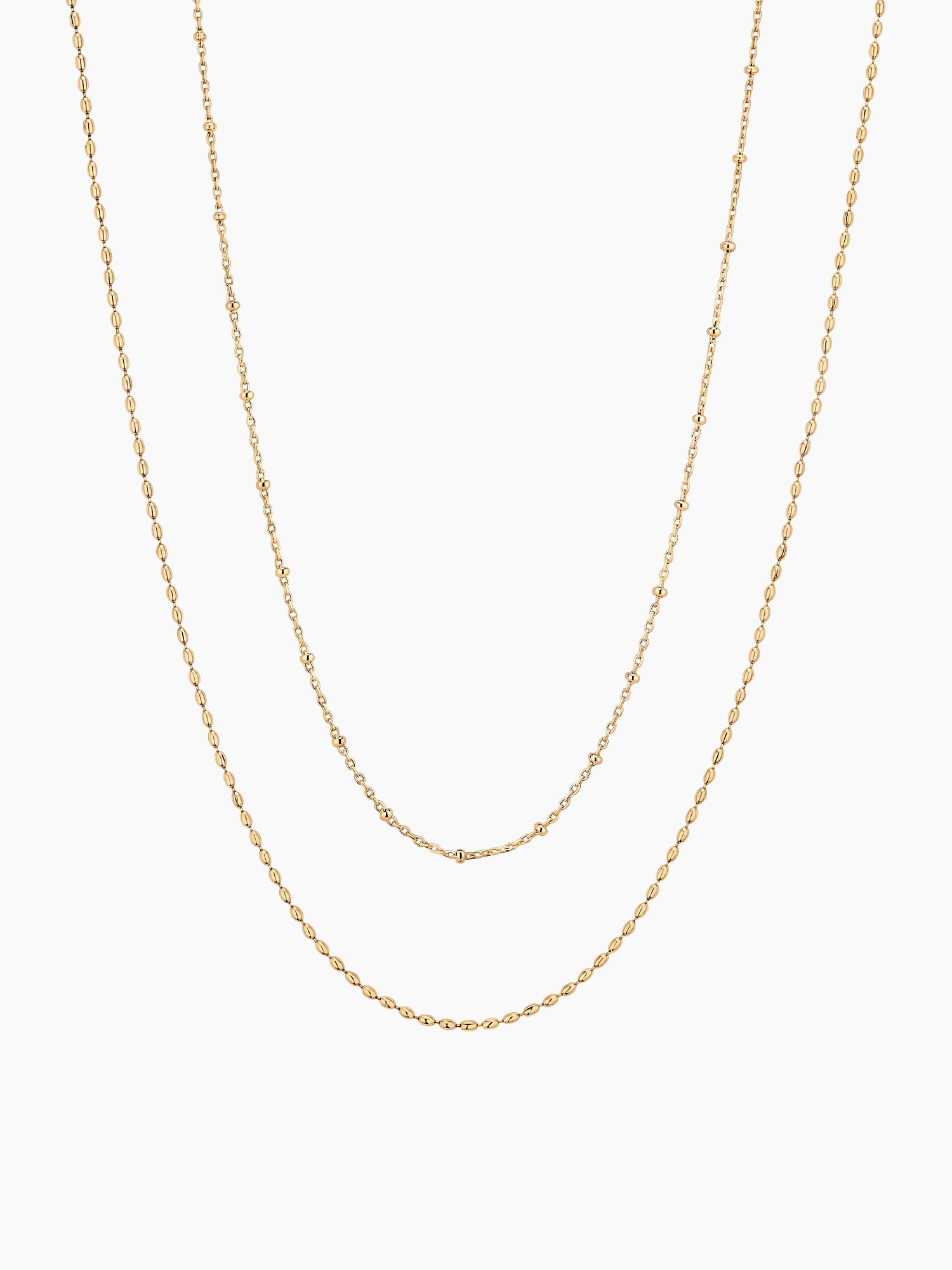 Double Strand Chain Necklace in Gold