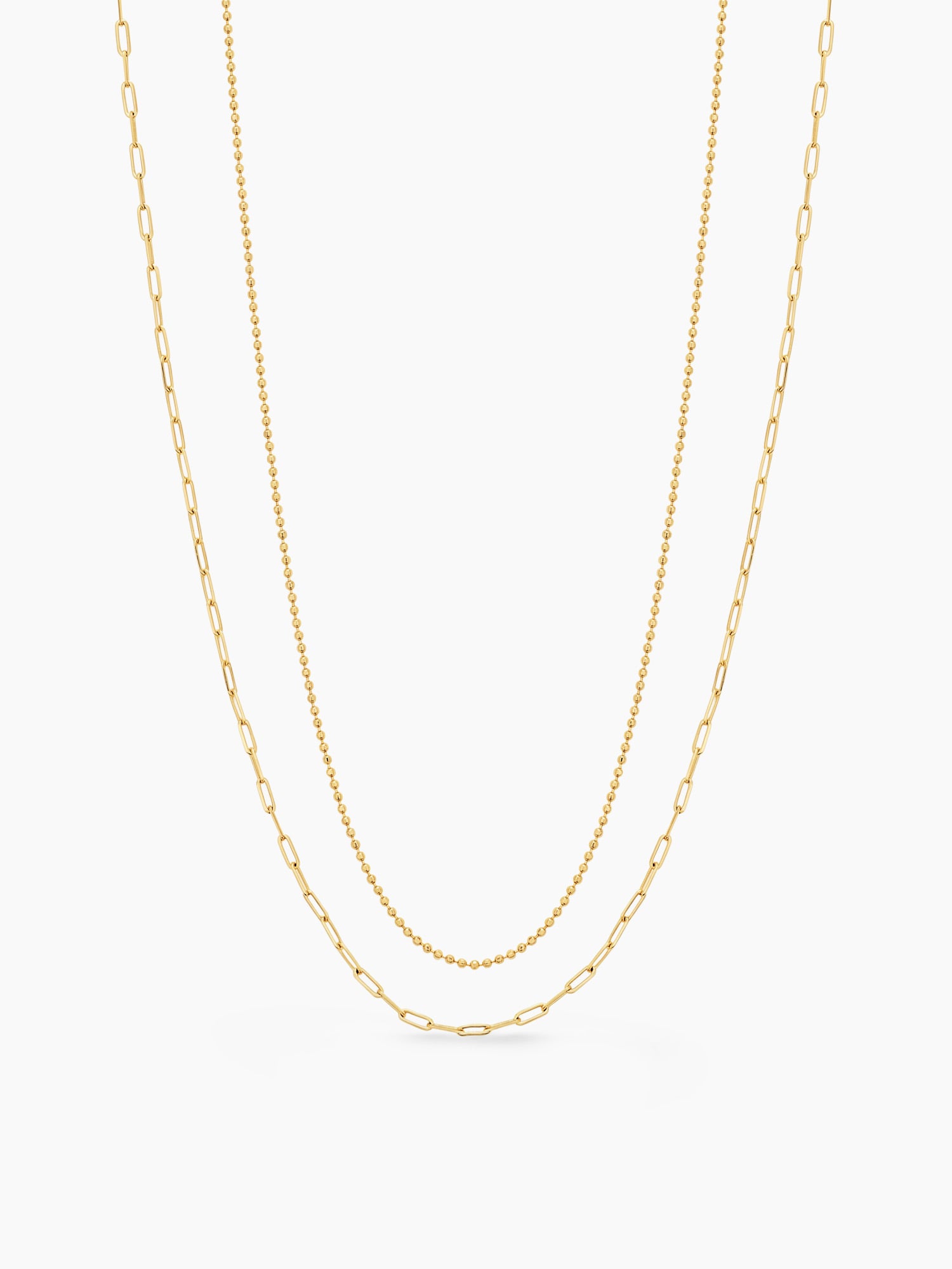Double Strand Necklace Set in Gold