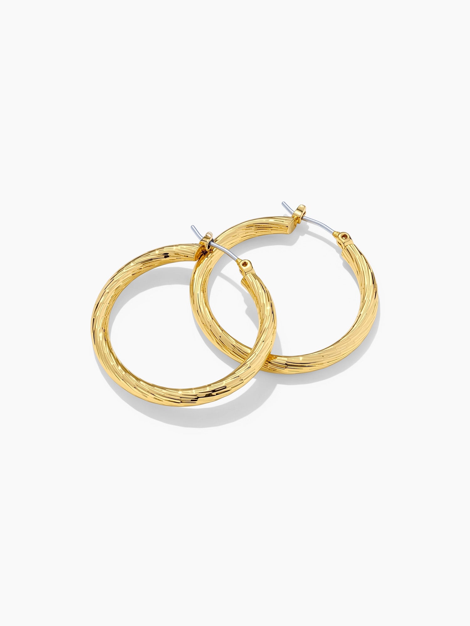 Flat Band Hoops in Gold