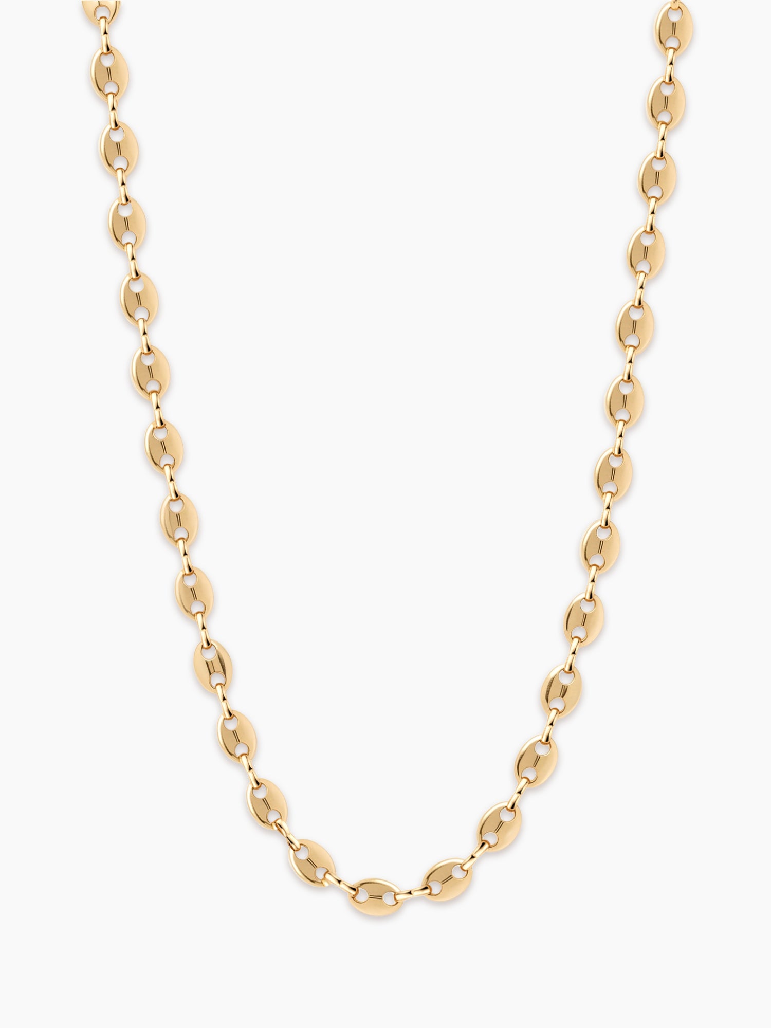 Flat Link Chain Necklace in Gold