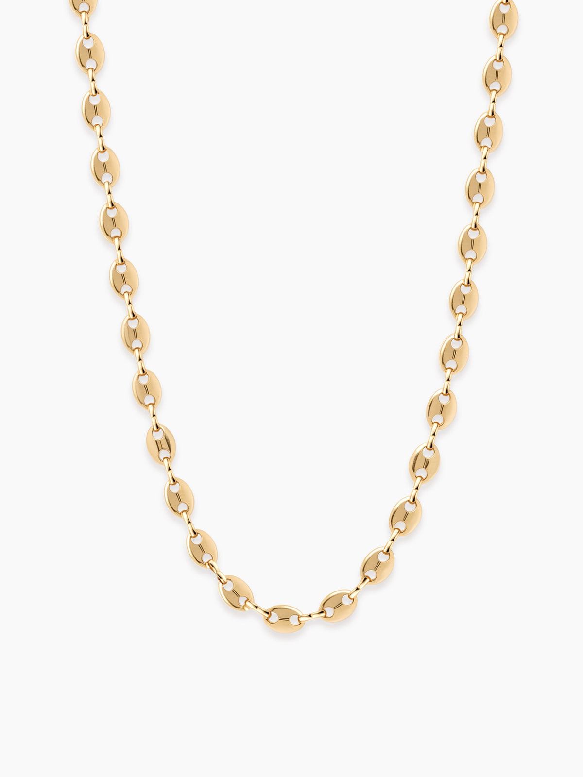 Flat Link Chain Necklace in Gold