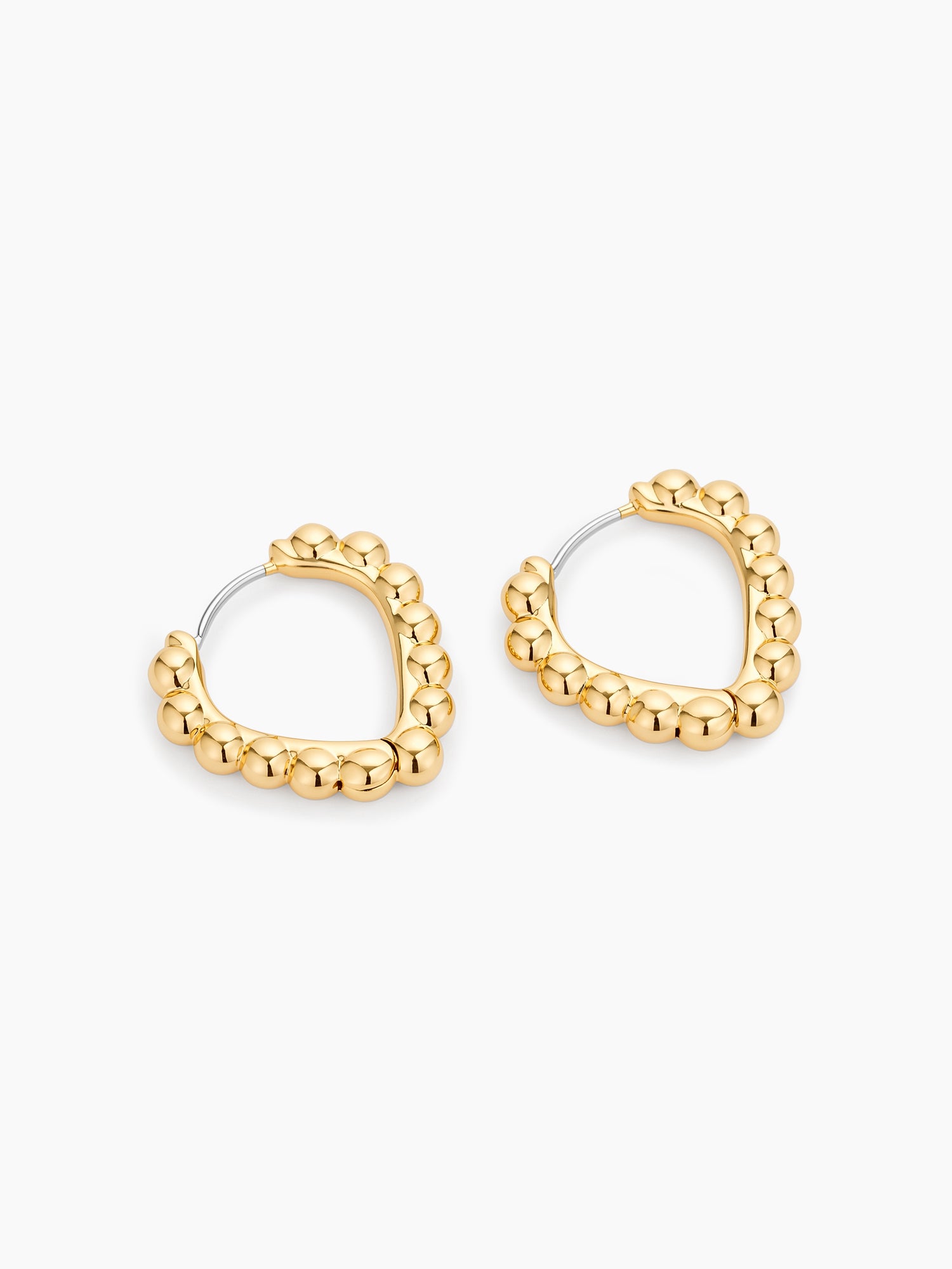 Heart Bead Hoops in Gold