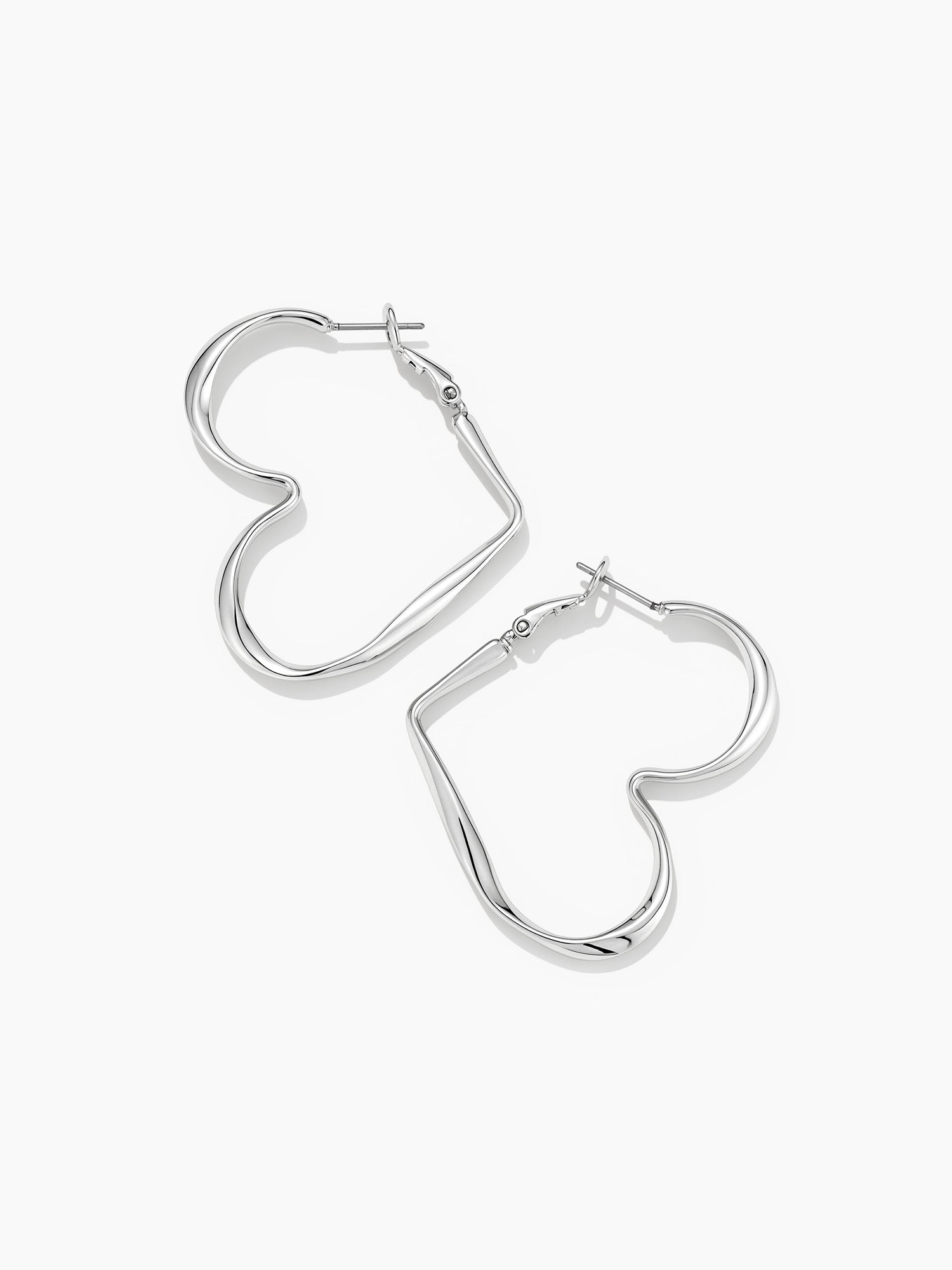 Heart Outline Hoops in Silver