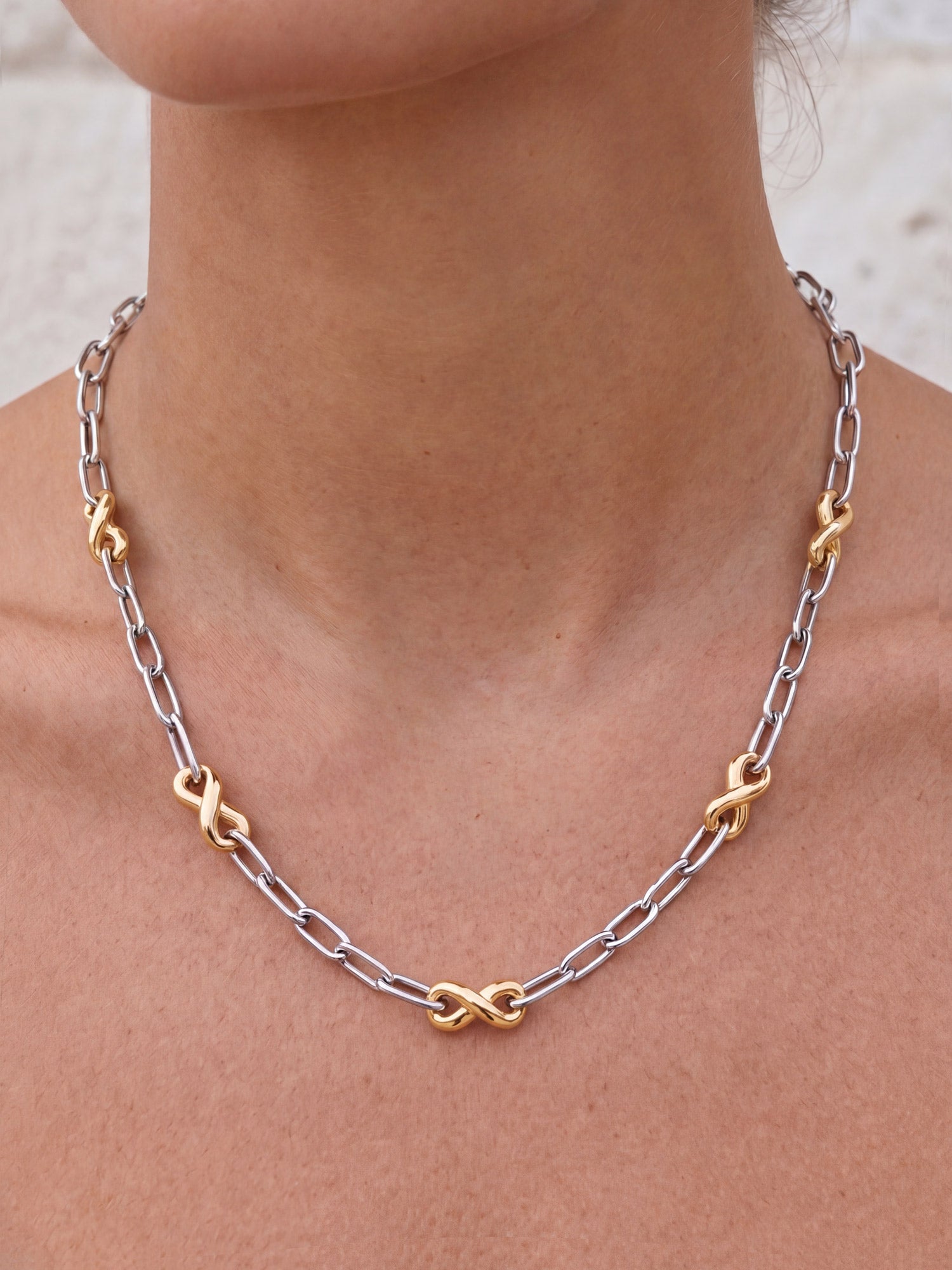 Infinity Station Two-Tone Necklace