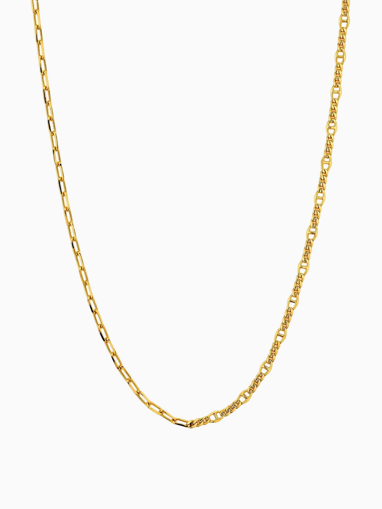 Knife Edge Chain Necklace in Gold