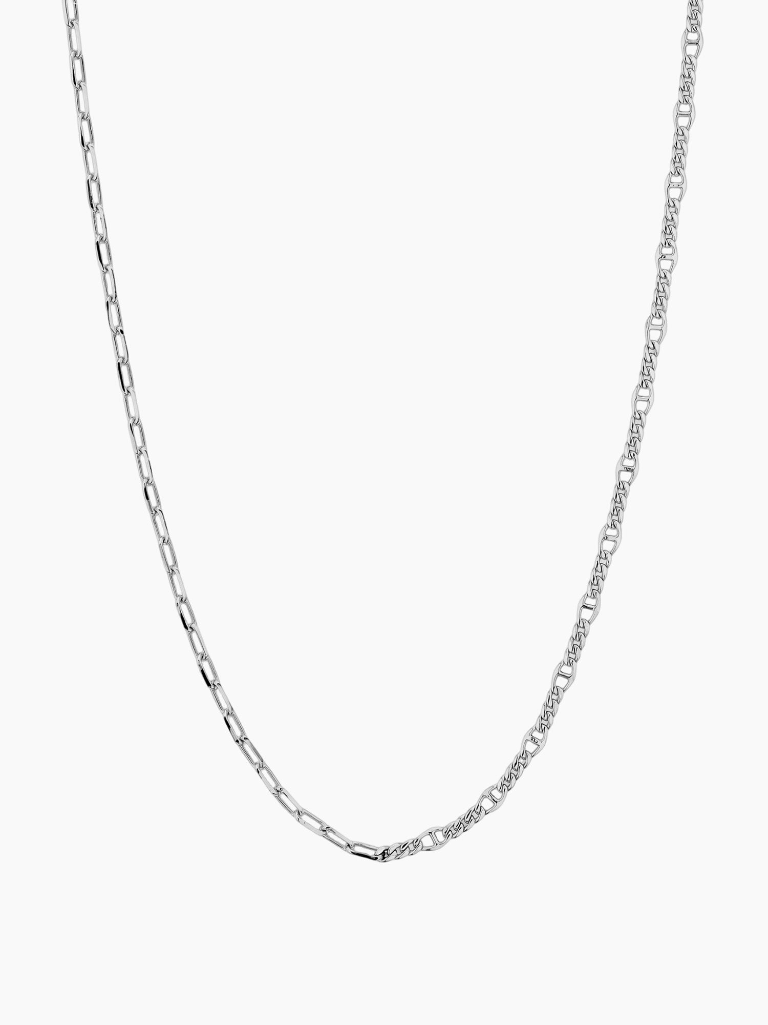 Knife Edge Chain Necklace in Silver
