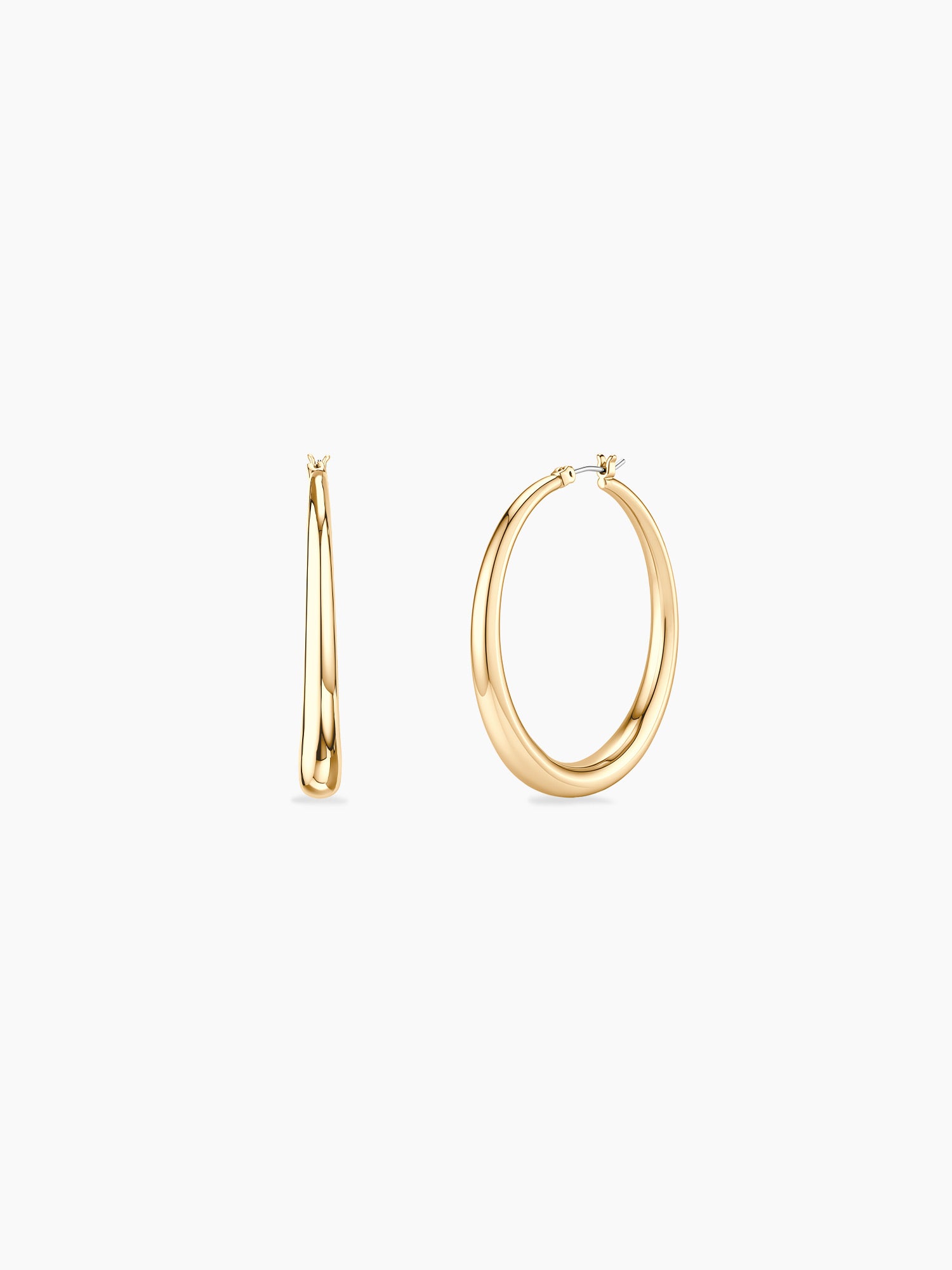 Large Tube Hoops in Gold