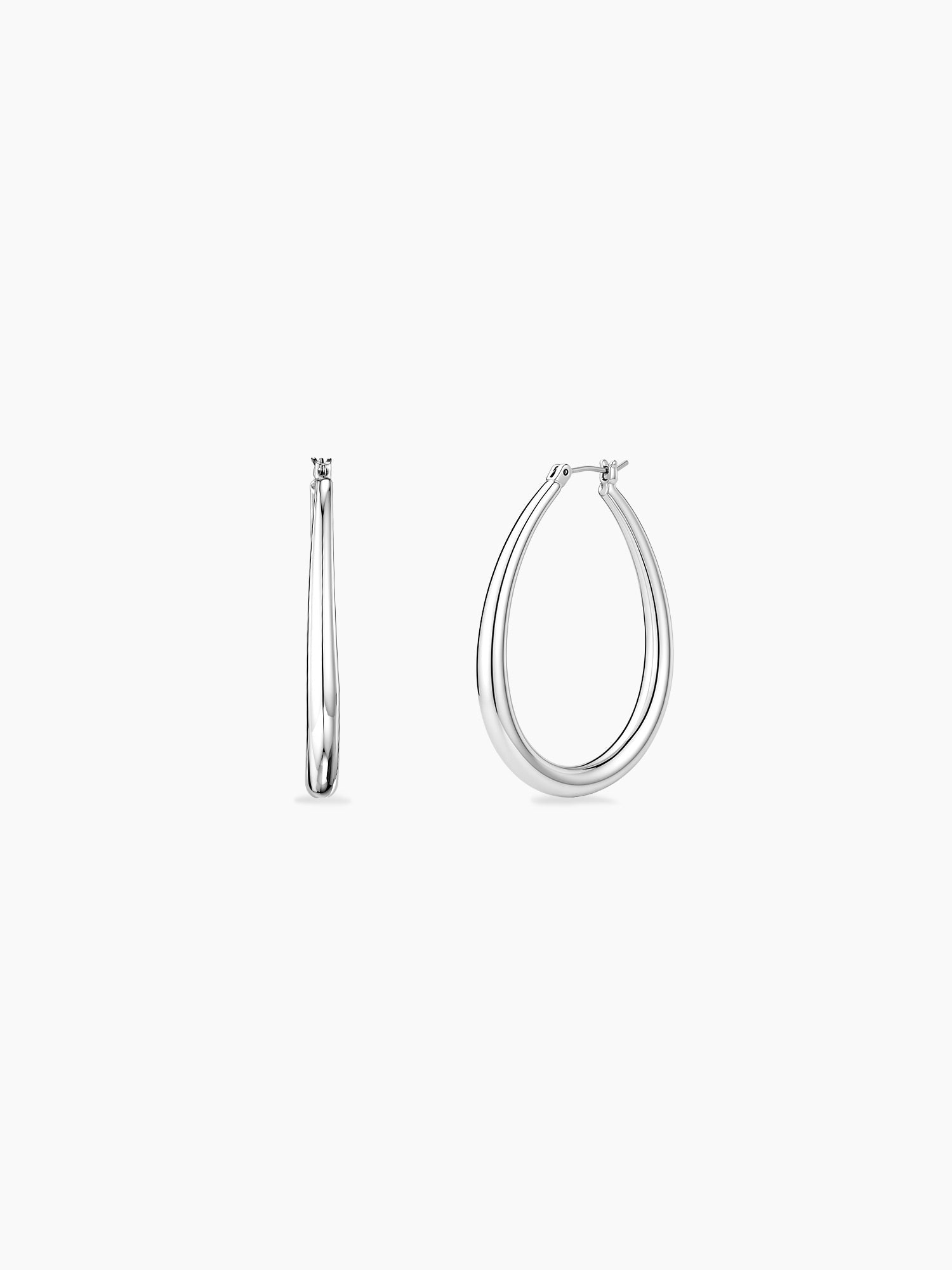 Linked Tube Hoops in Silver