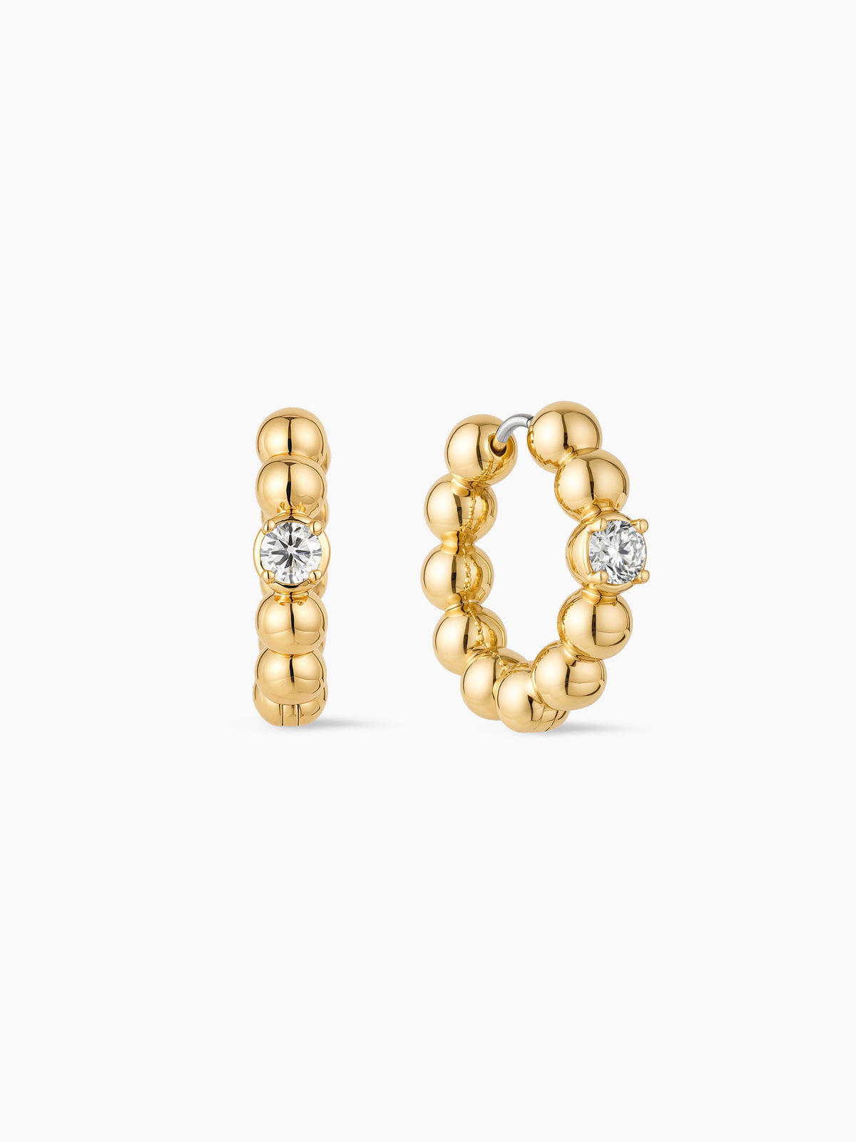 Orb Bead Hoops in Gold