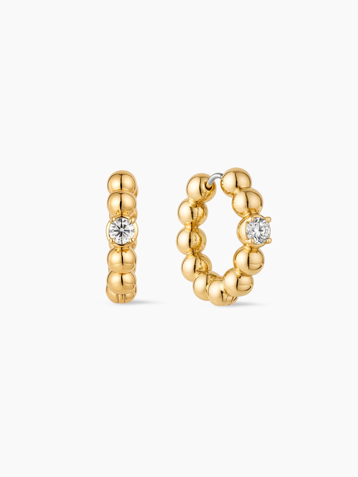 Orb Bead Hoops in Gold