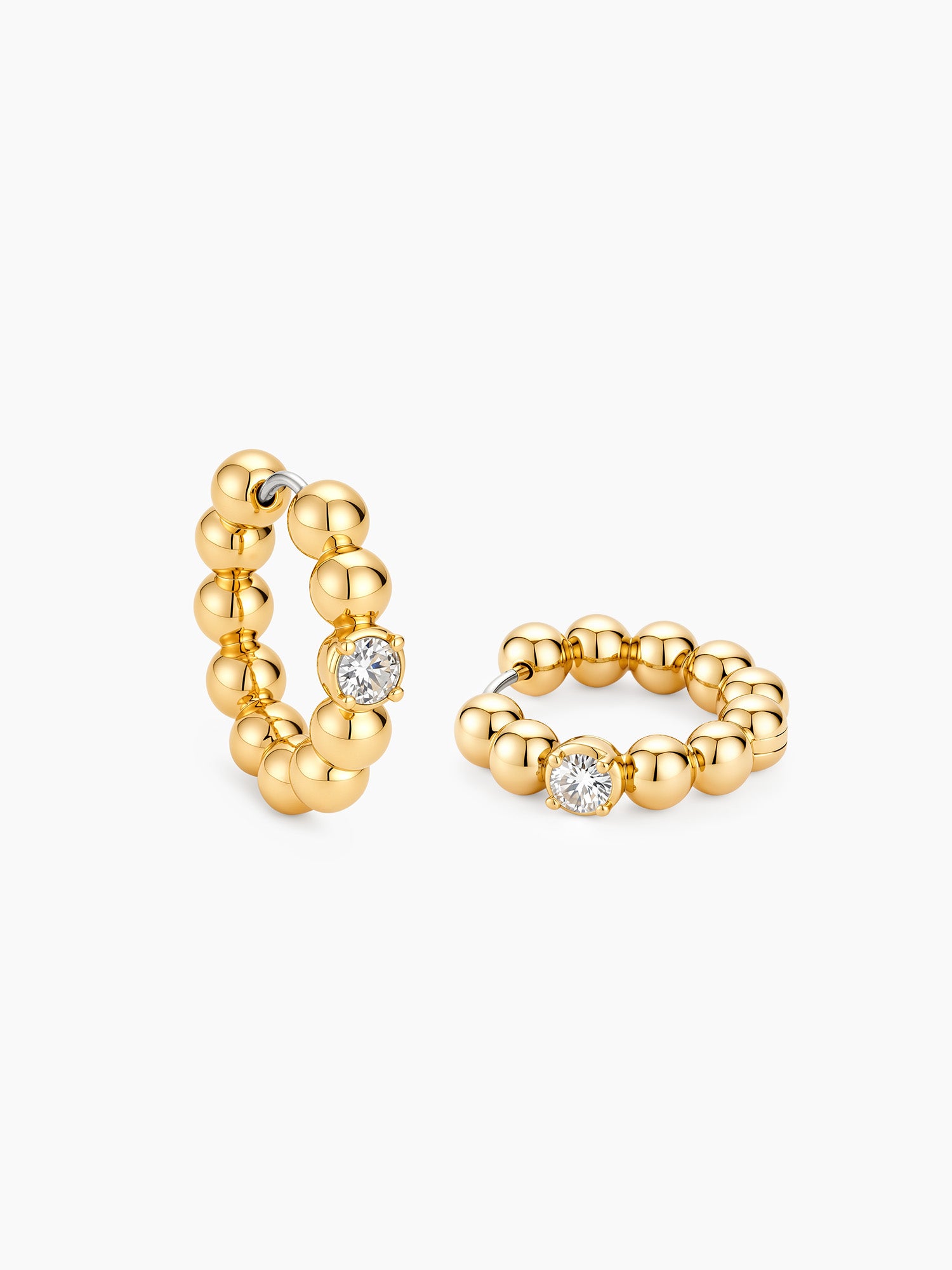 Orb Bead Hoops in Gold