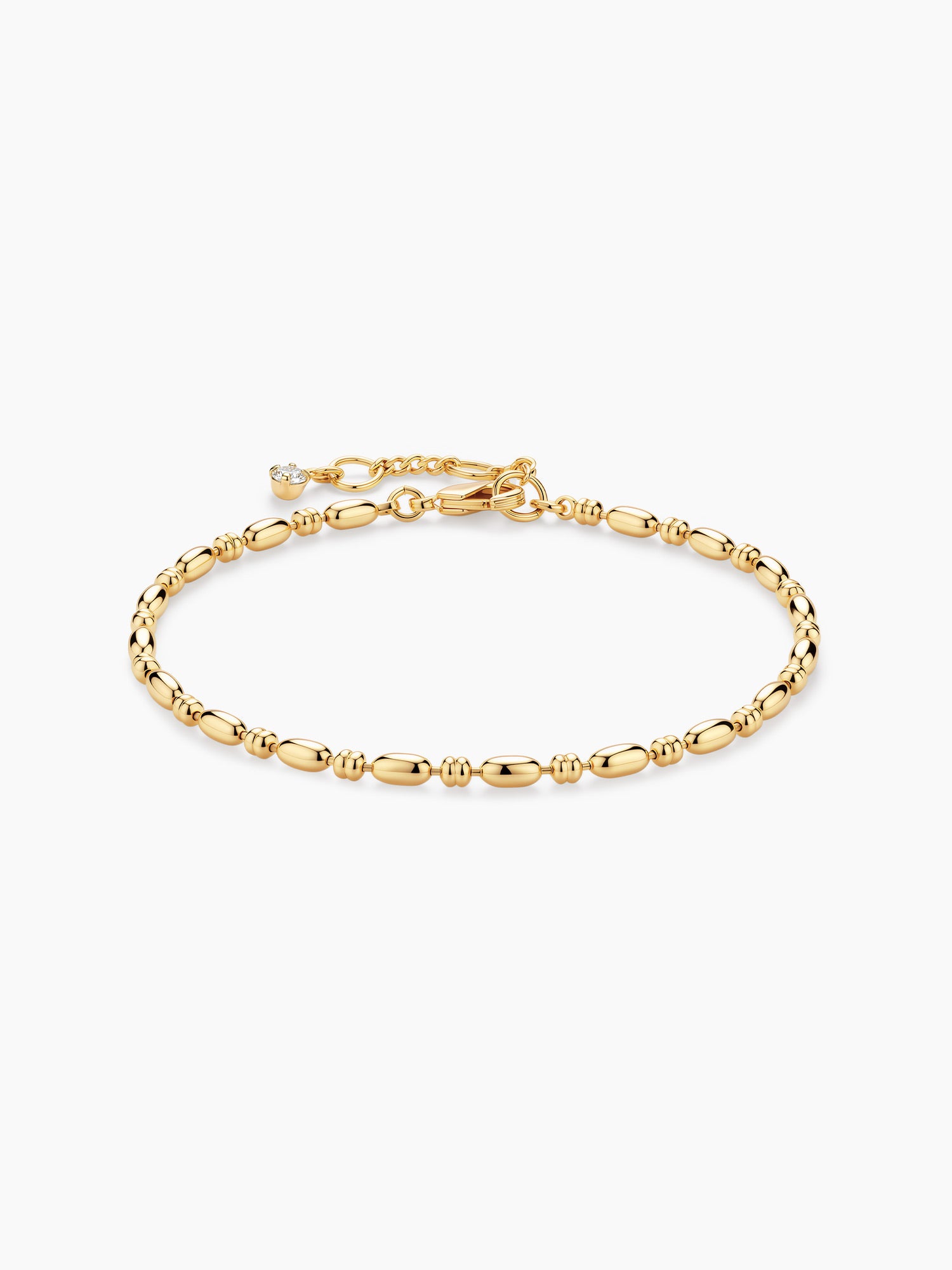 Oval Bead Chain Bracelet in Gold