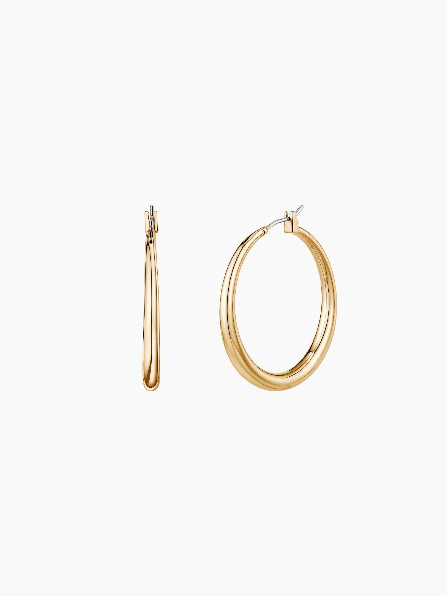 Oval Tube Hoops in Gold
