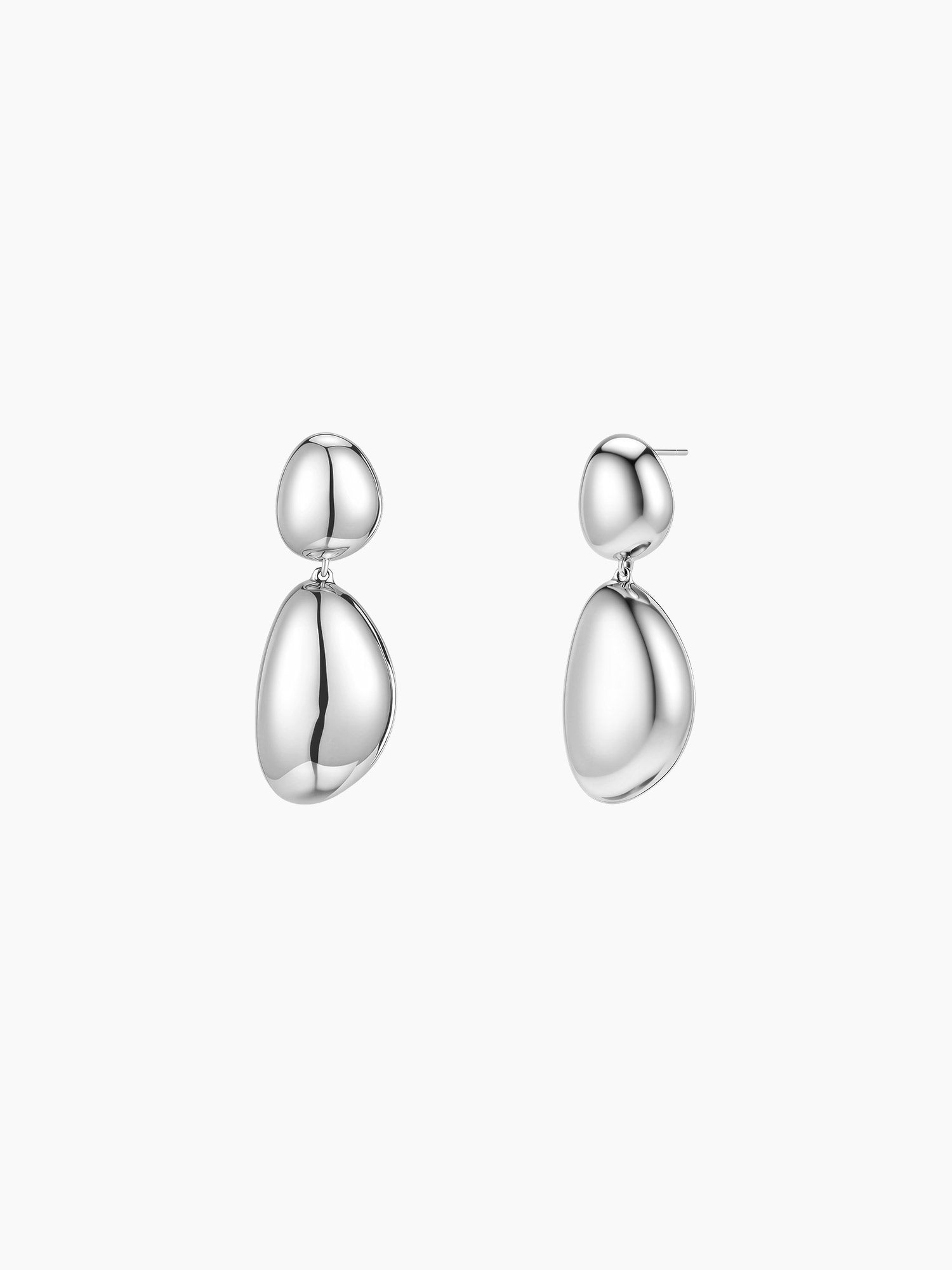 Pebble Drops in Silver