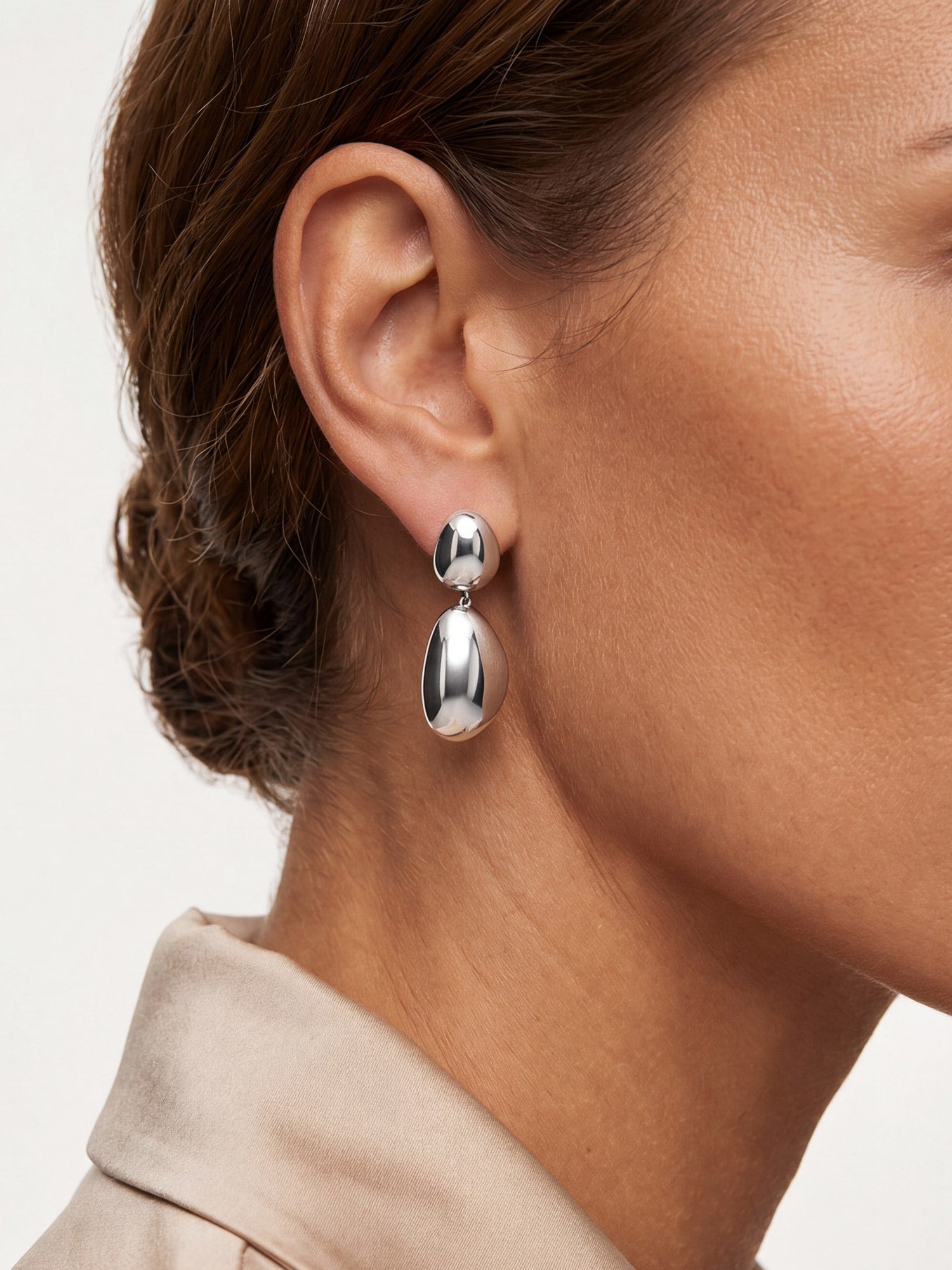 Pebble Drops in Silver