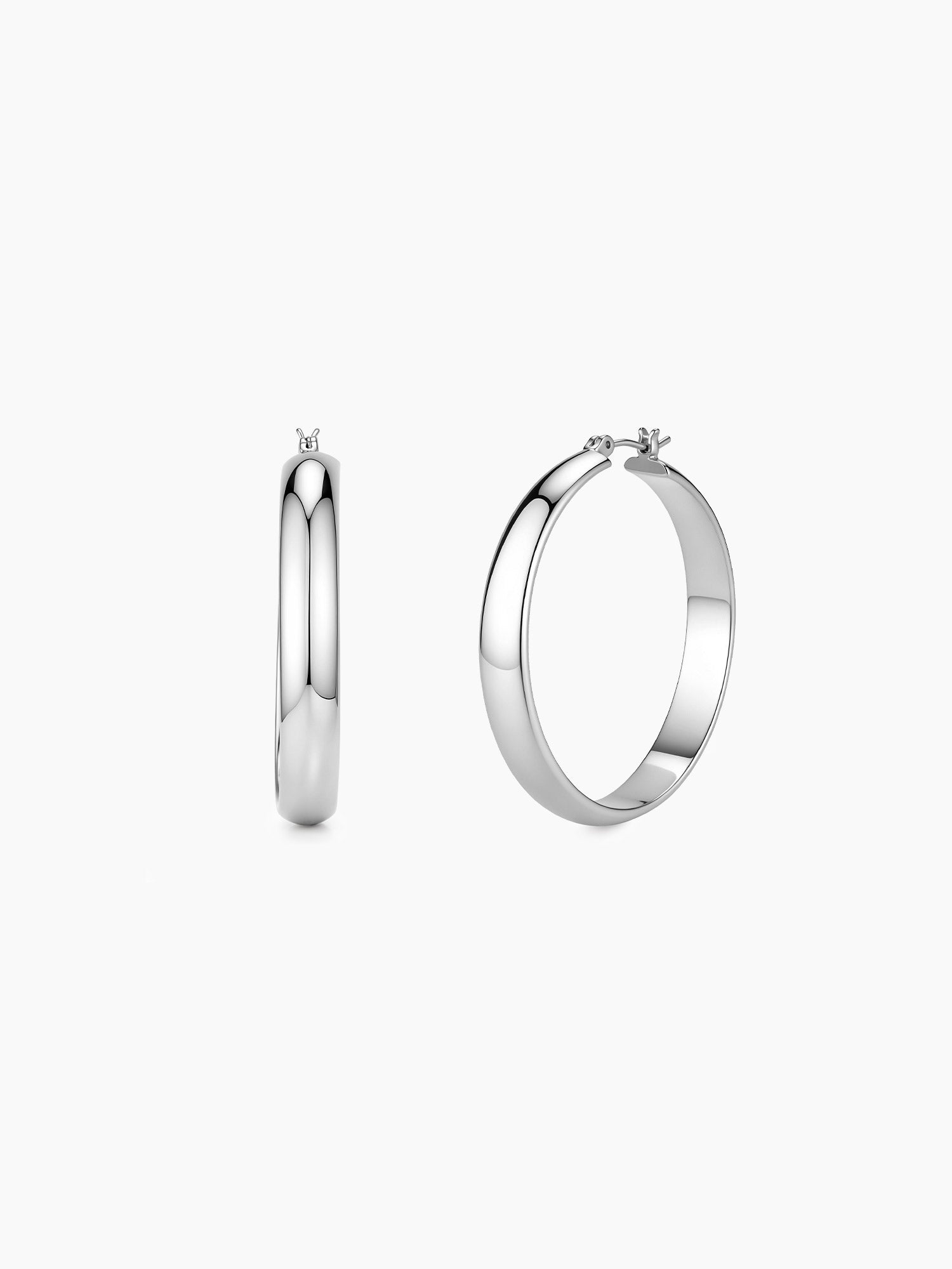 Plain Hoops in Sliver