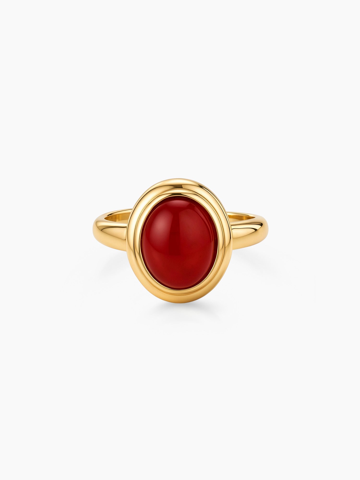 Red Agate Ring in Gold