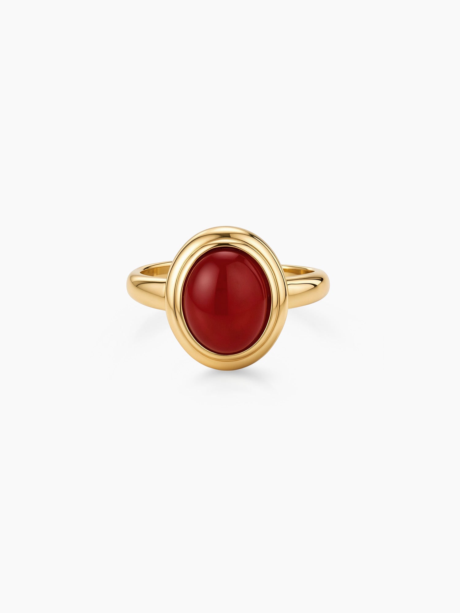 Red Agate Ring in Gold