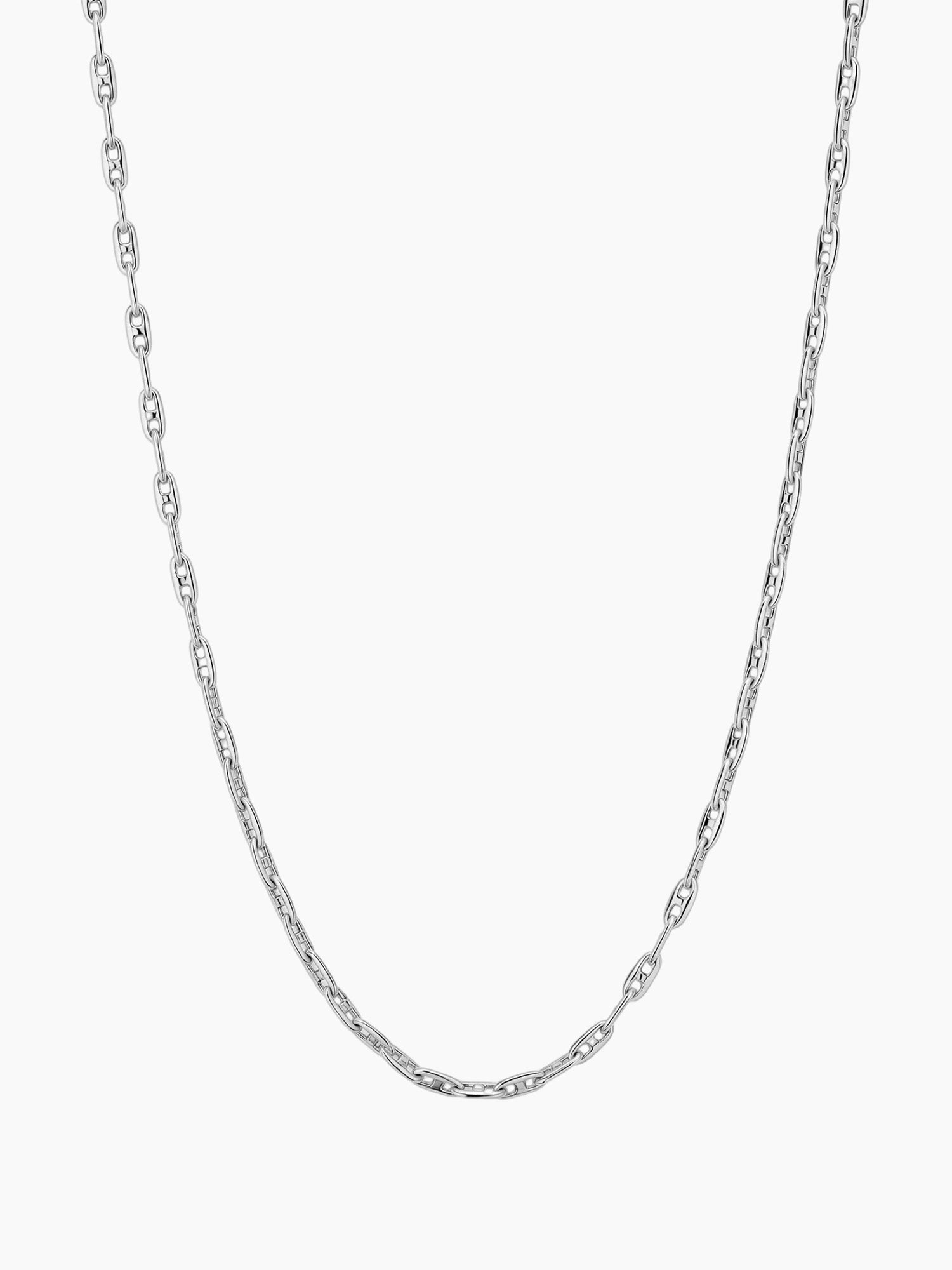 Rope H-Link Chain Necklace in Silver