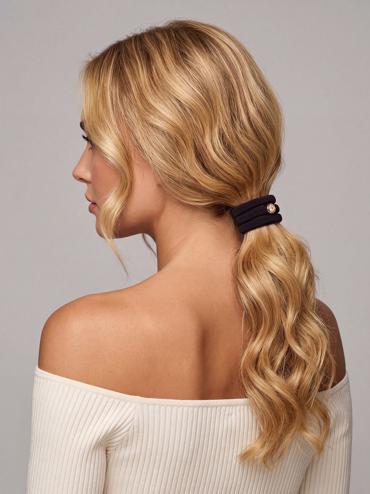 Stackable Black Velvet Hair Ties Set