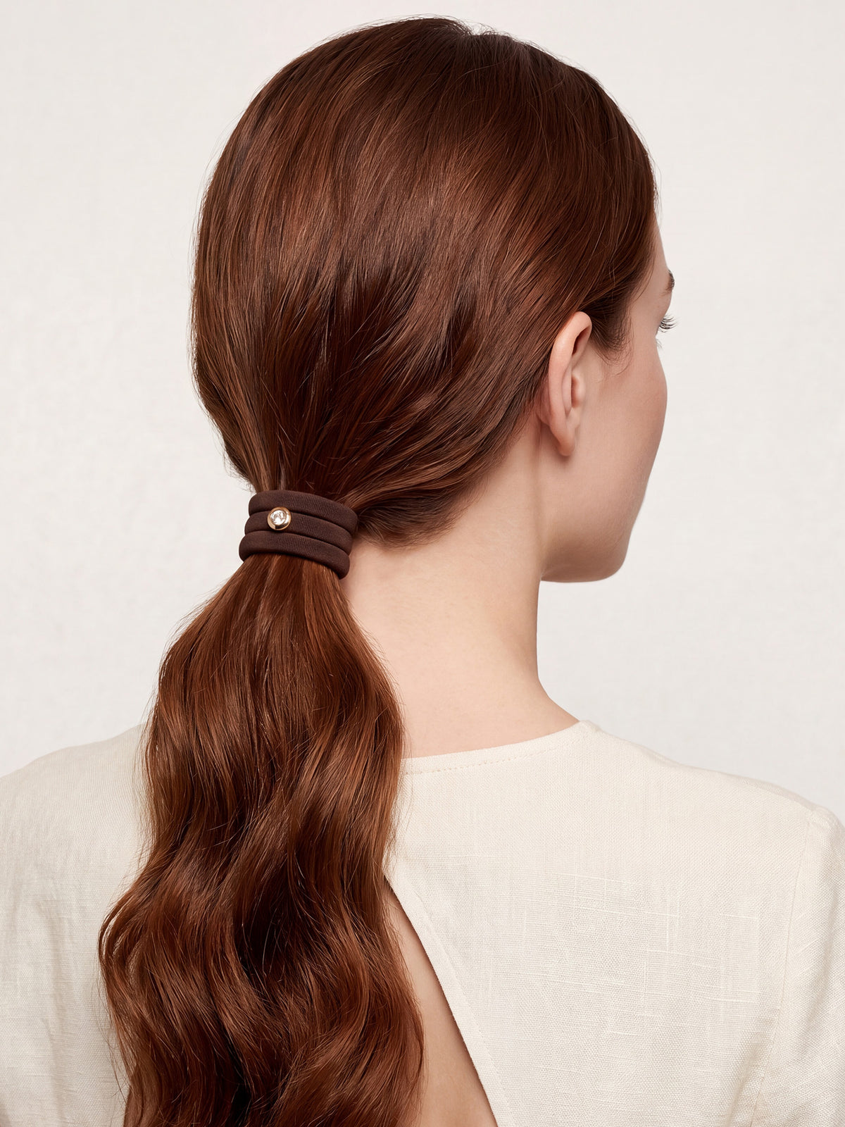 Stackable Brown Velvet Hair Ties Set