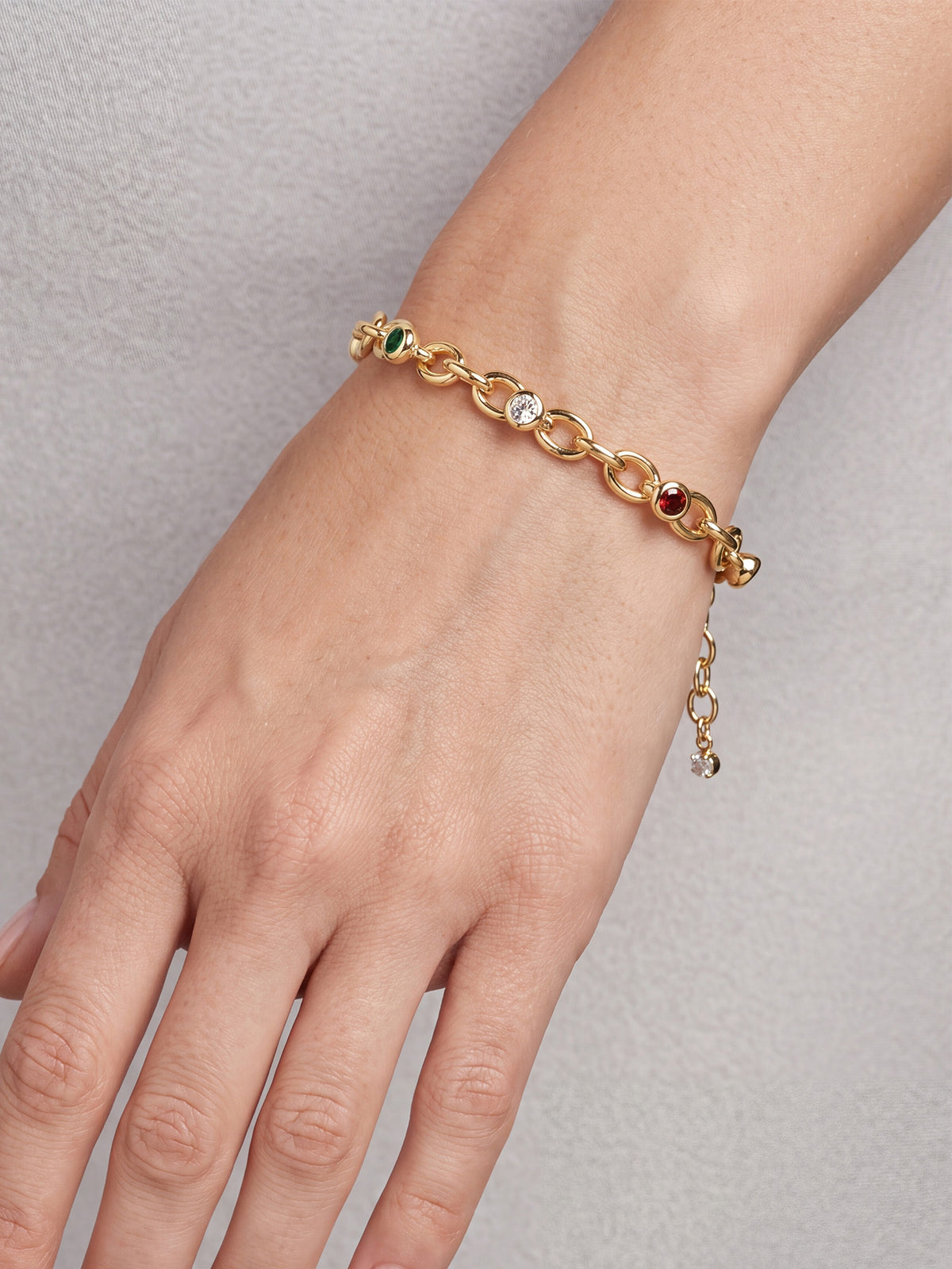 Station CZ Chain Bracelet in Gold