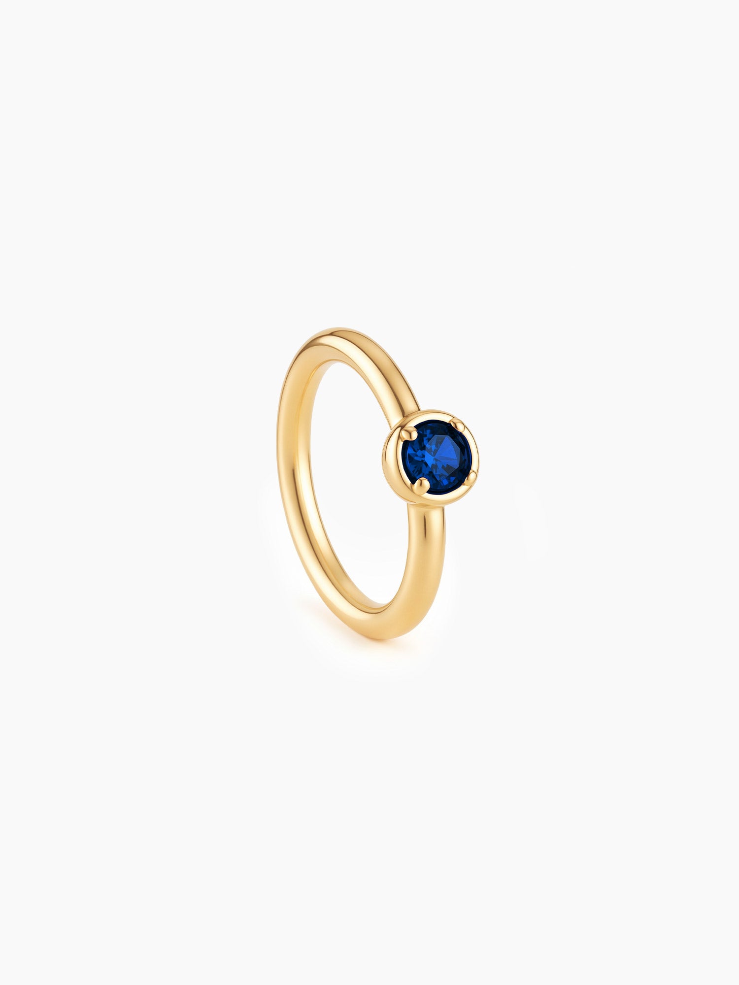 Station Blue Crystal Ring in Gold