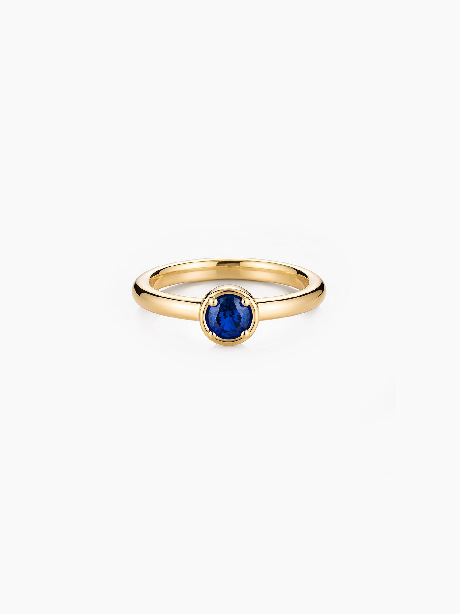 Station Blue Crystal Ring in Gold