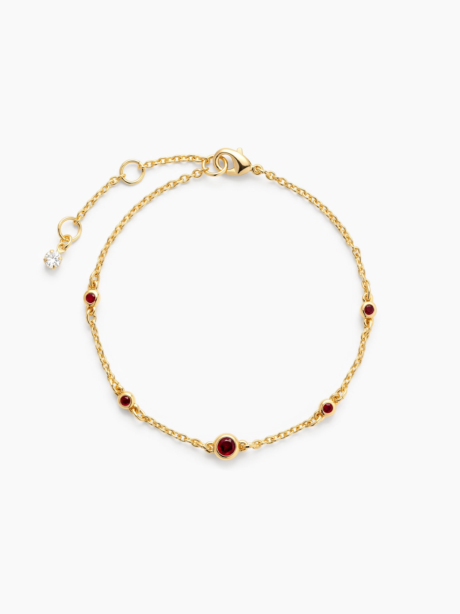 Station Red Crystal Bracelet in Gold