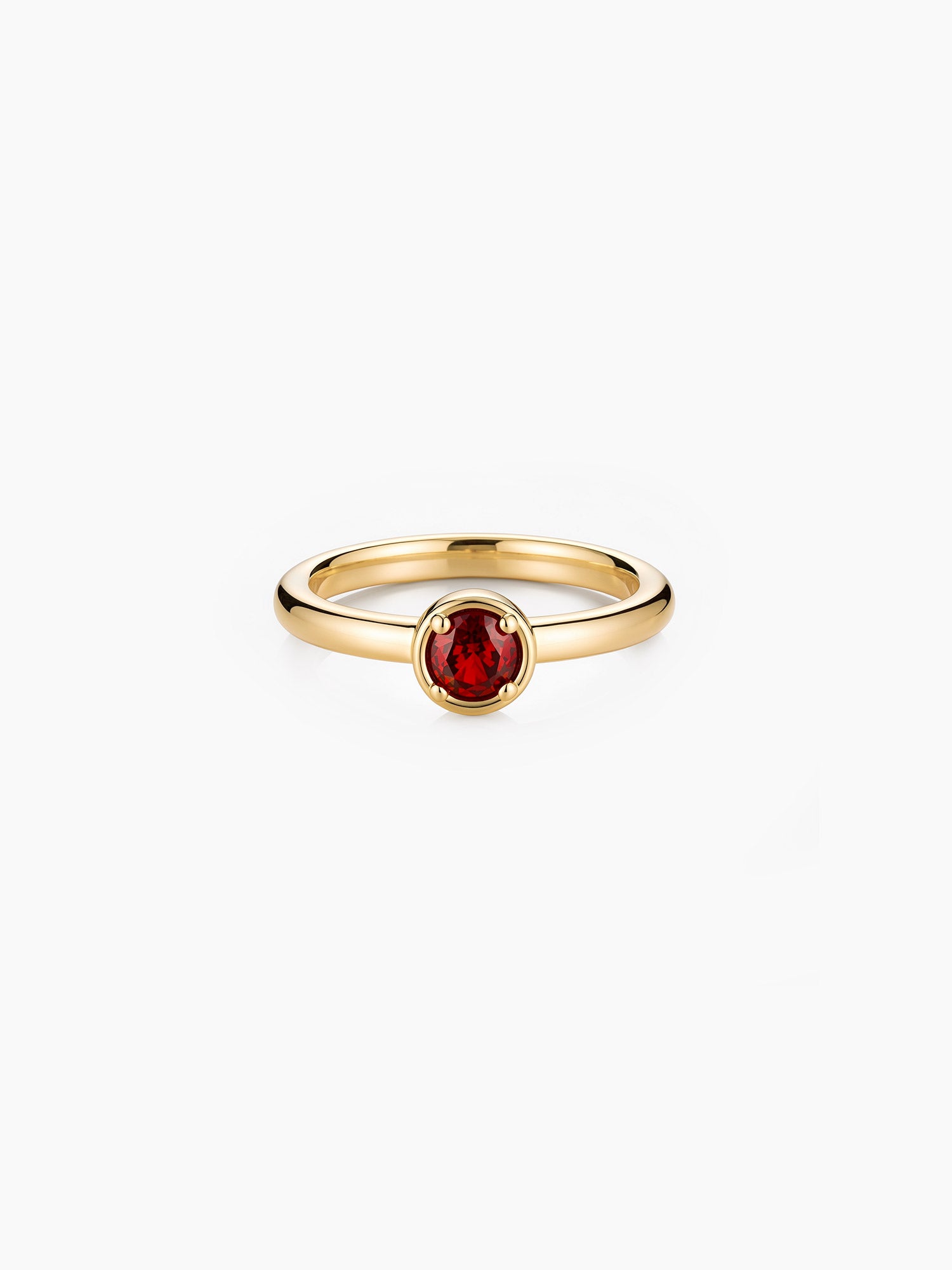 Station Red Crystal Ring in Gold