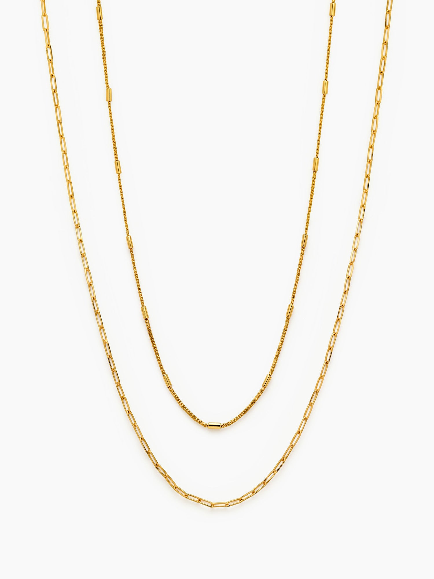 Thin Curb Chain Necklace in Gold