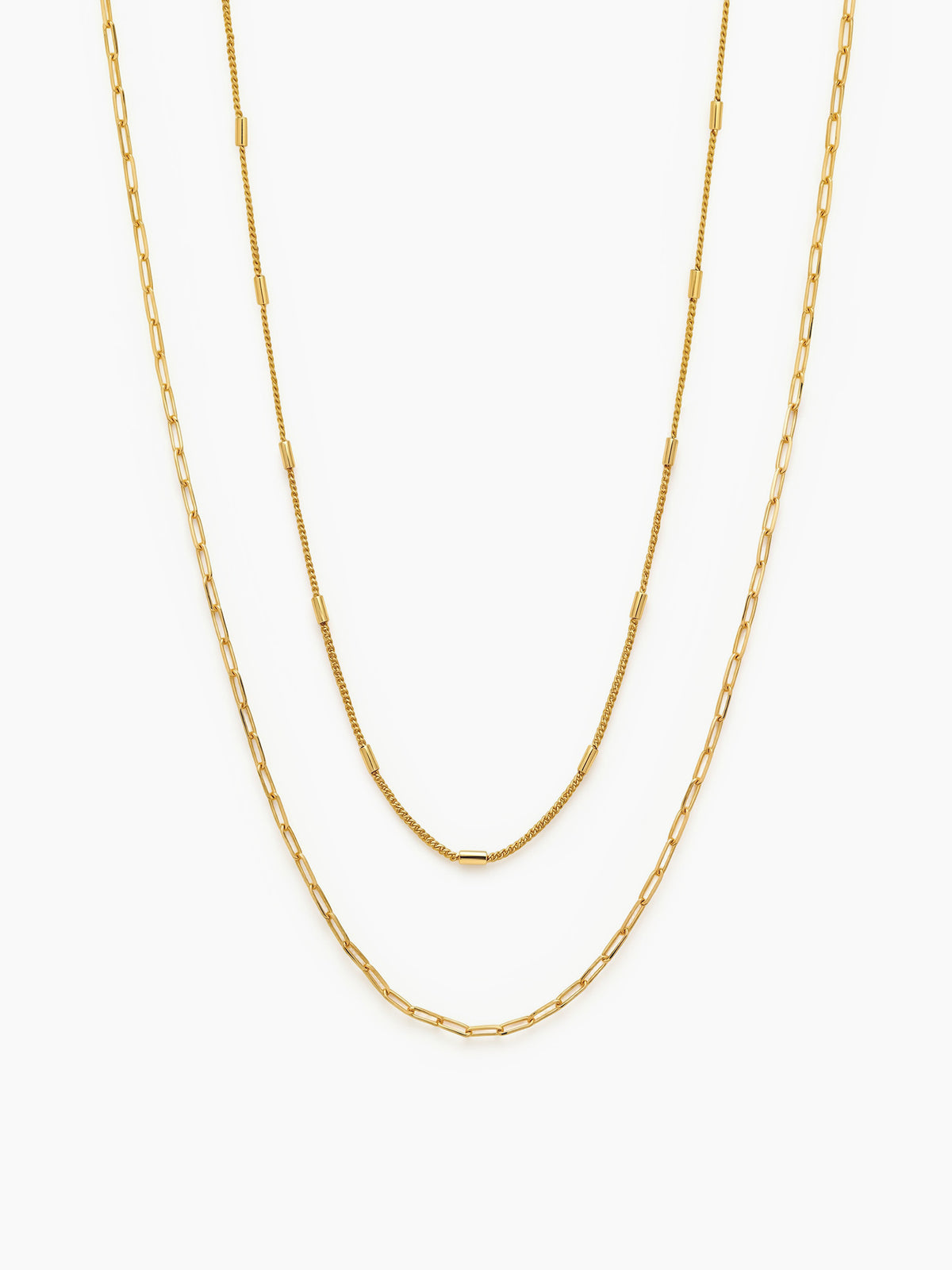 Thin Curb Chain Necklace in Gold