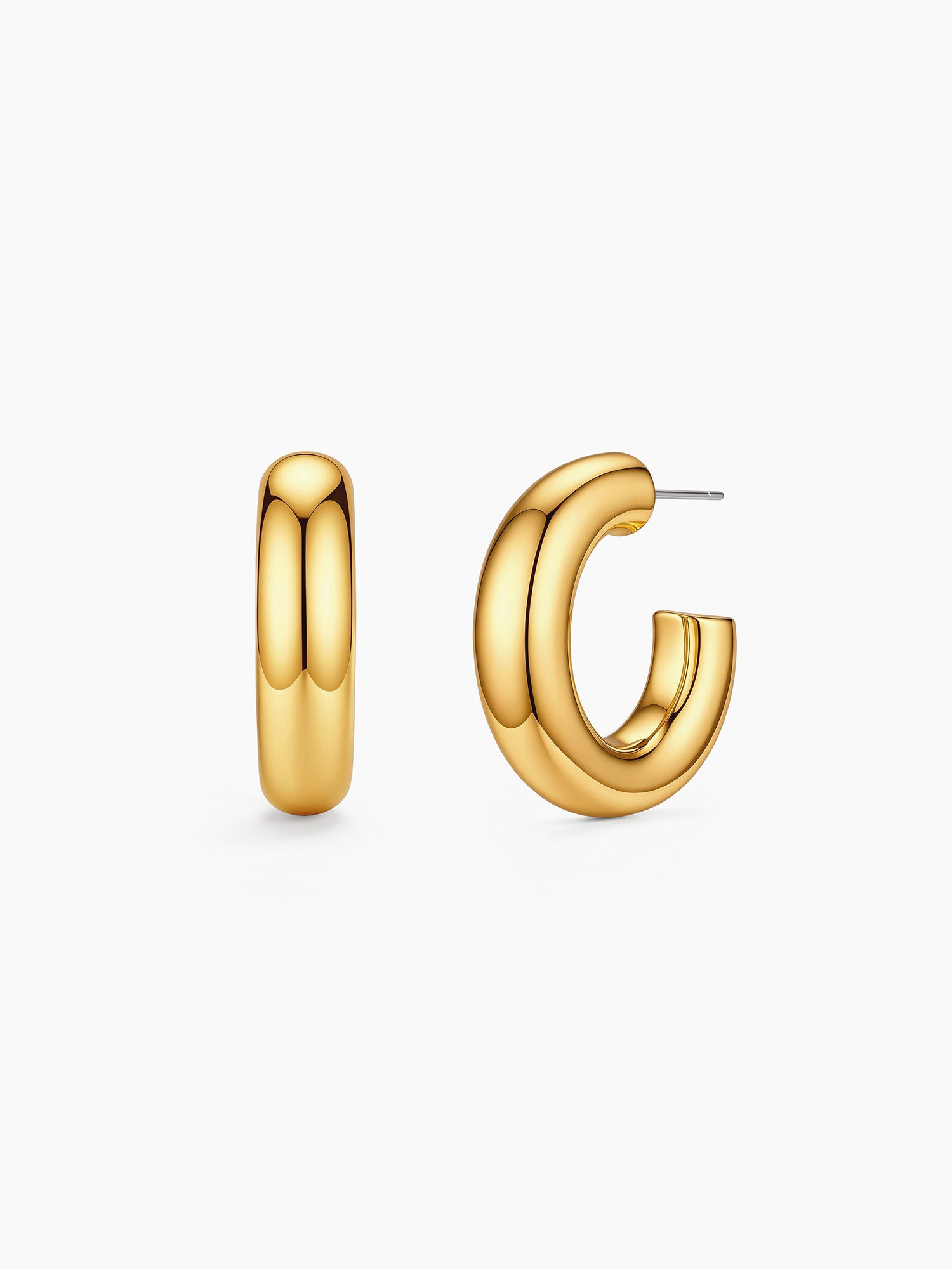 Tube Hoops in Gold