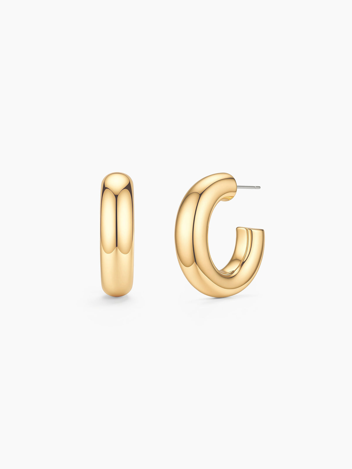 Tube Hoops in Gold