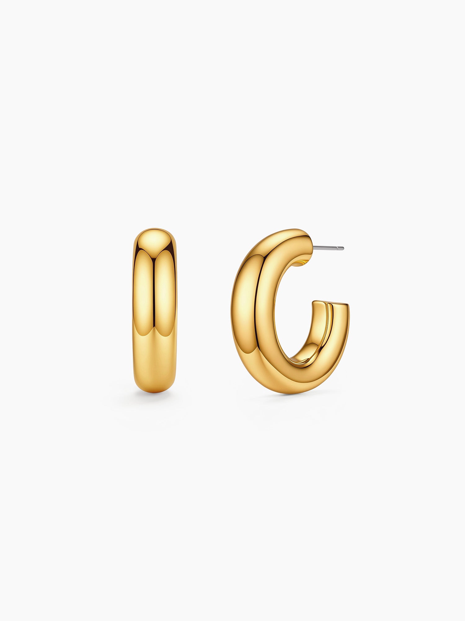 Tube Hoops in Gold