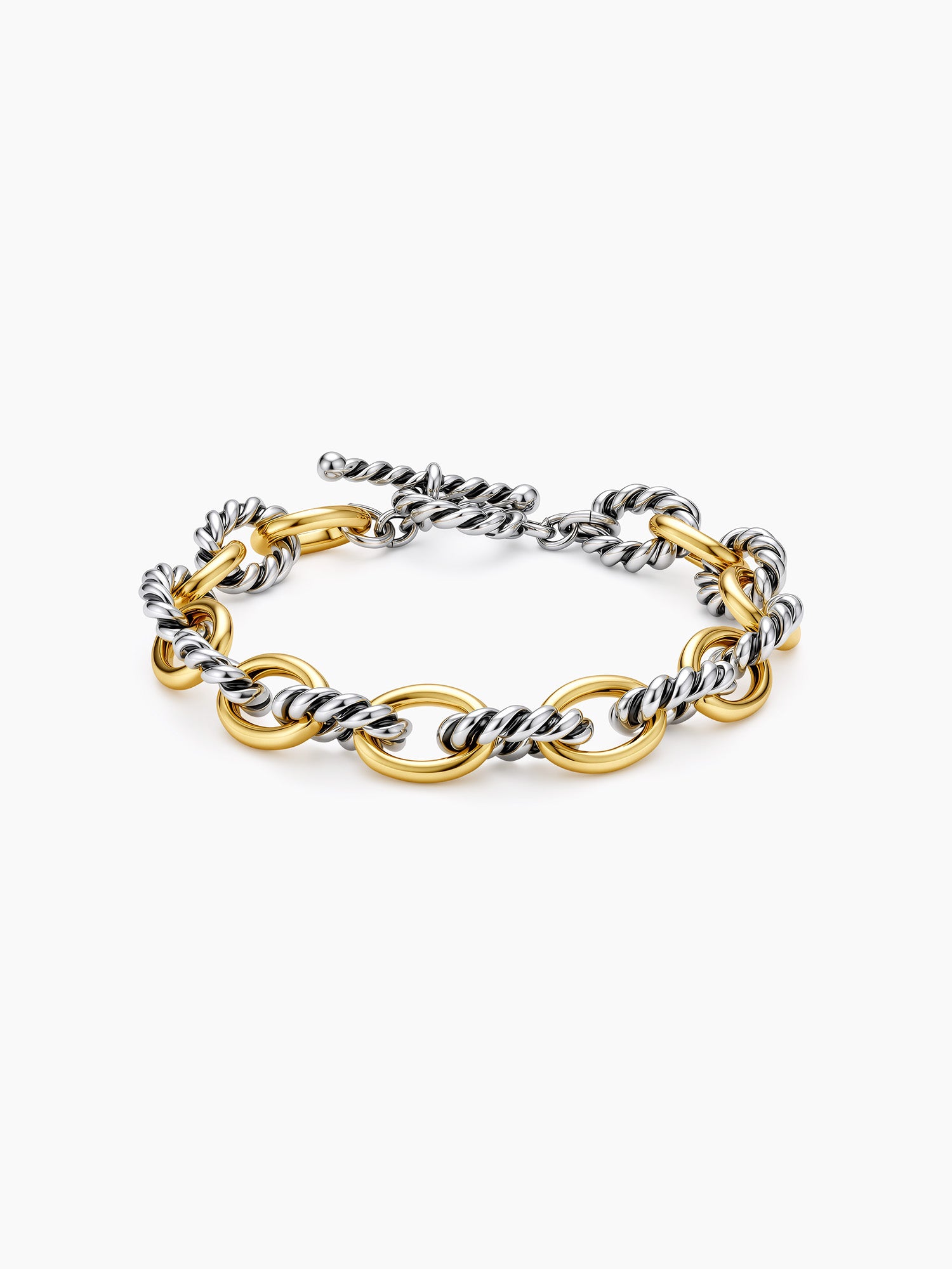 Twisted Antique Two-Tone Chain Bracelet
