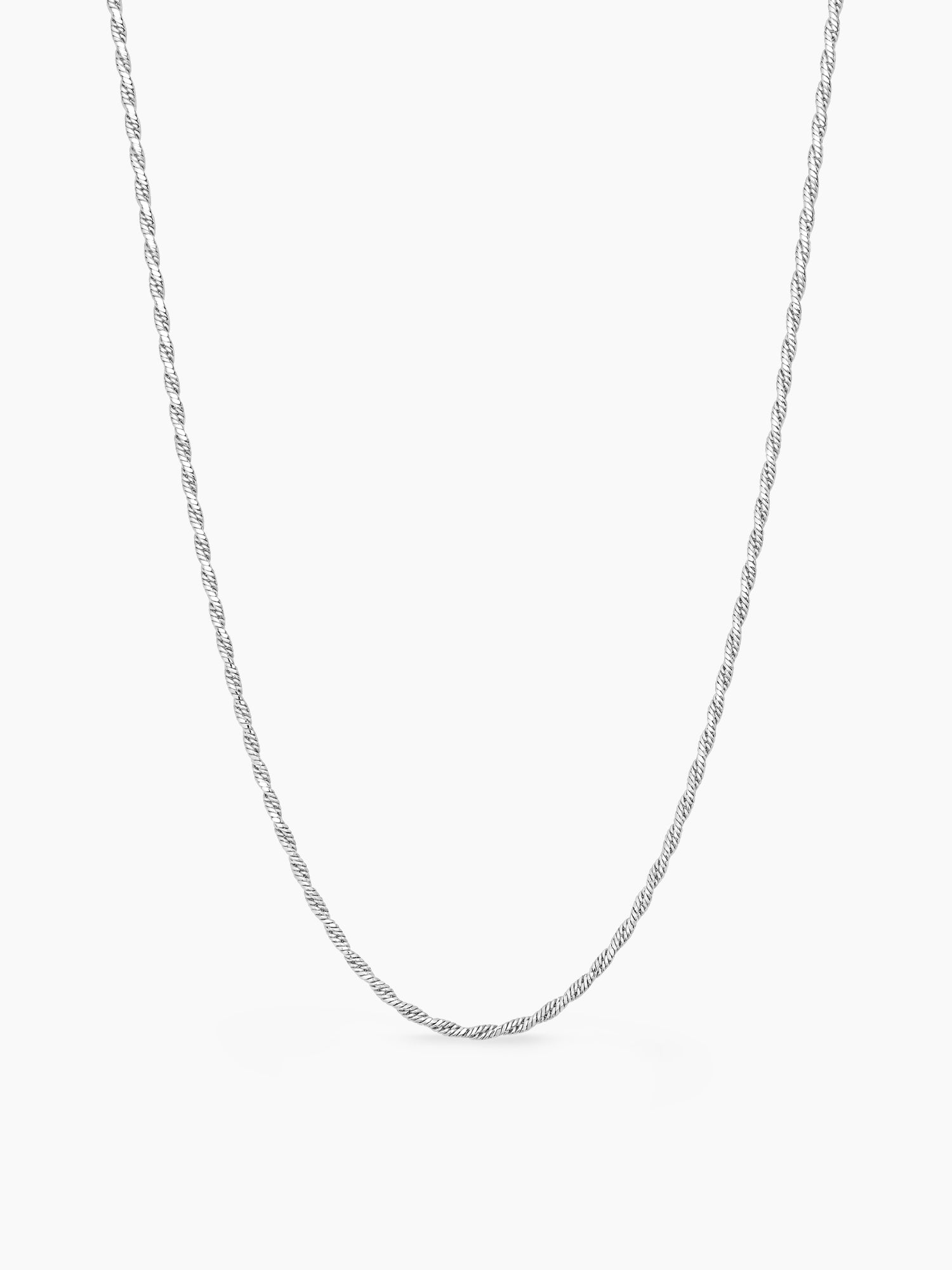 Twisted Chain Necklace in Silver