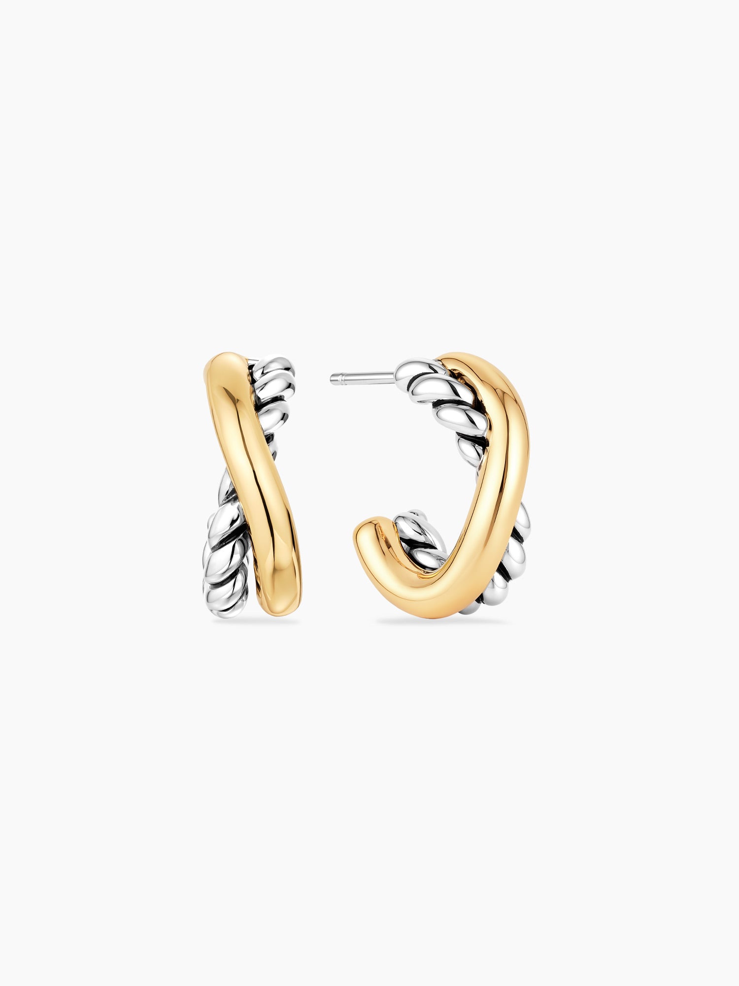 Twisted Cross Two-Tone Huggies