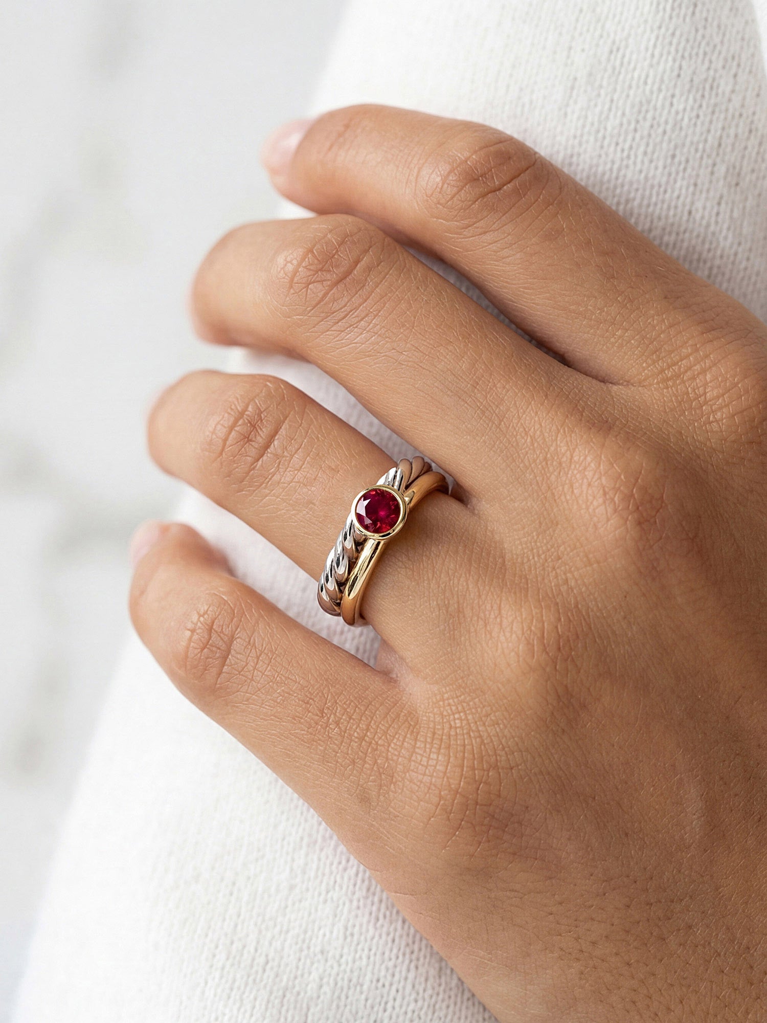 Twisted Two-Tone Ring